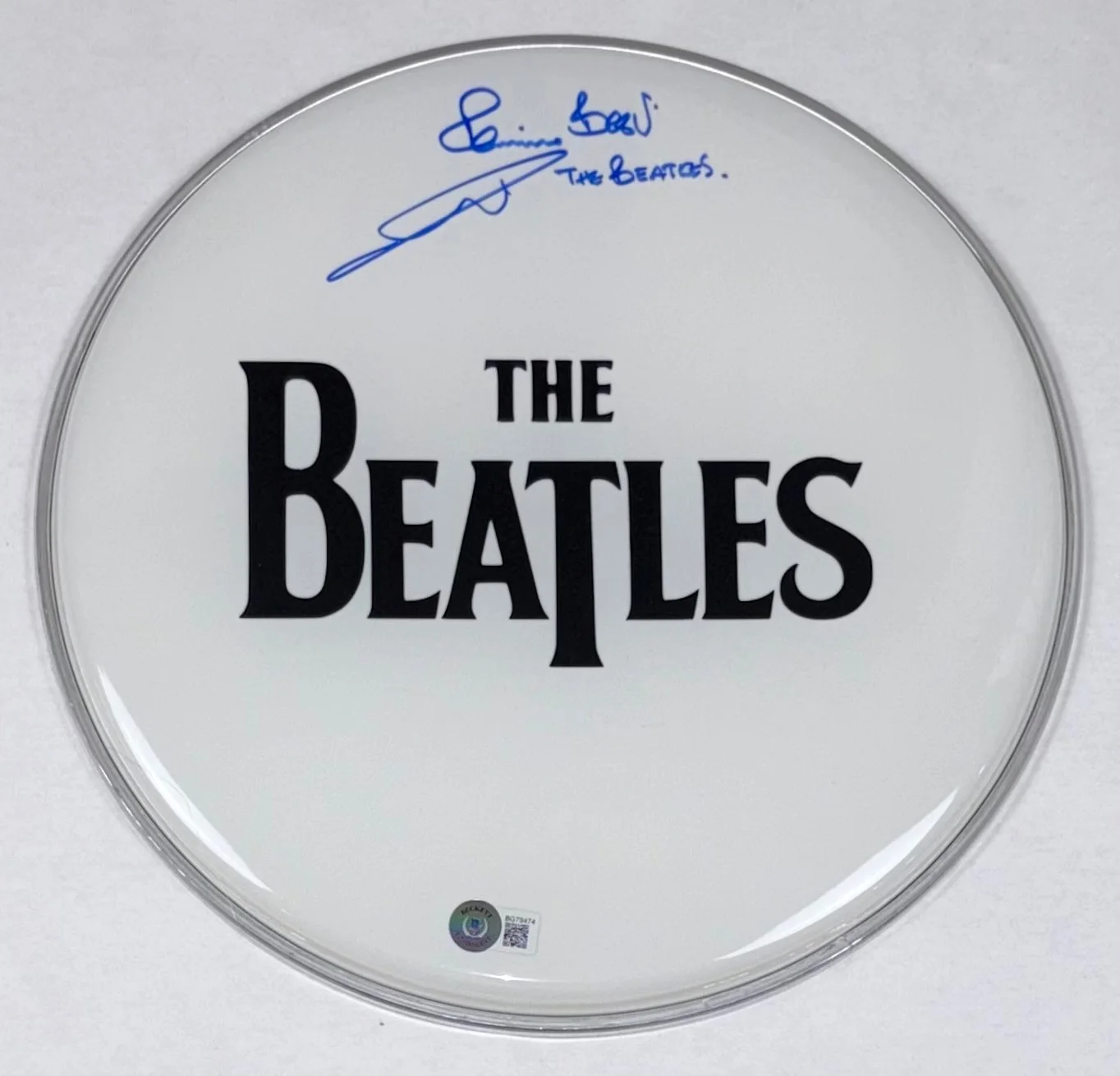 Pete Best The Beatles Signed Autograph 12" Drumhead Band 1st Drummer Beckett COA, изображение 2