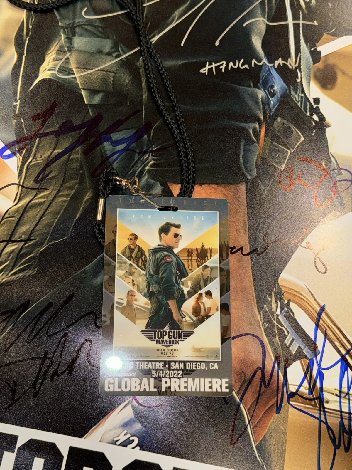 Top Gun Maverick Movie Poster Cast Signed COA Tom Cruise 2022 Rare one of a kind, изображение 2
