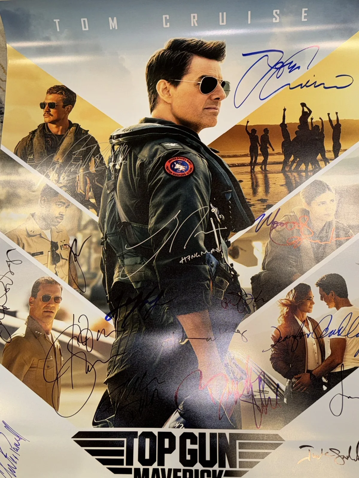 Top Gun Maverick Movie Poster Cast Signed COA Tom Cruise 2022 Rare one of a kind, изображение 5