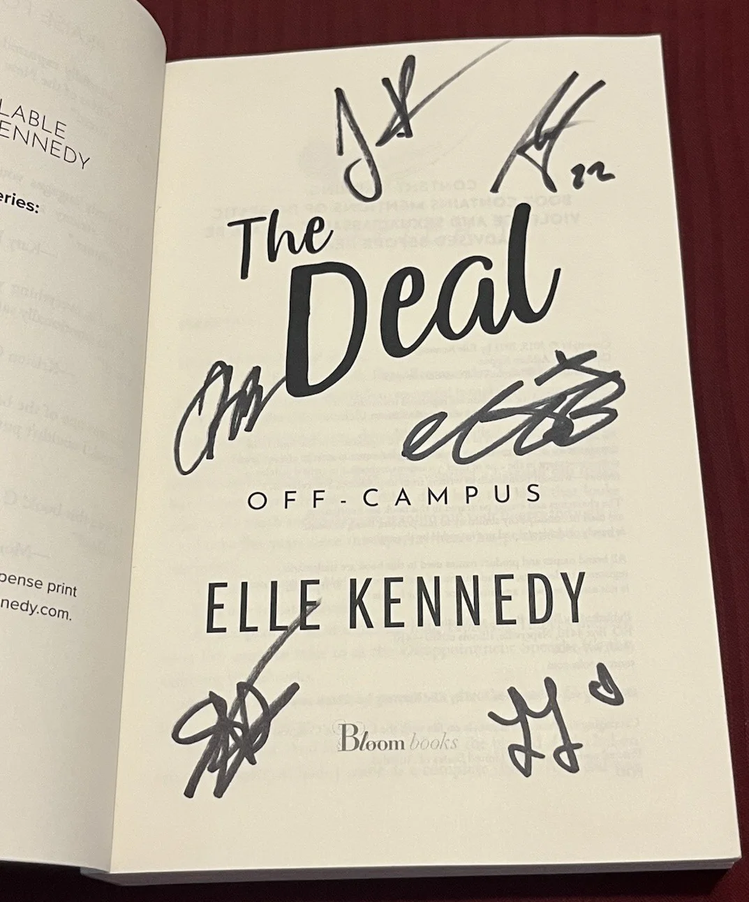 TV CAST — OFF CAMPUS CAST SIGNED X6 THE DEAL SC BOOK AUTOGRAPH COA KALYN CIPRIANO + PROOF, image 2