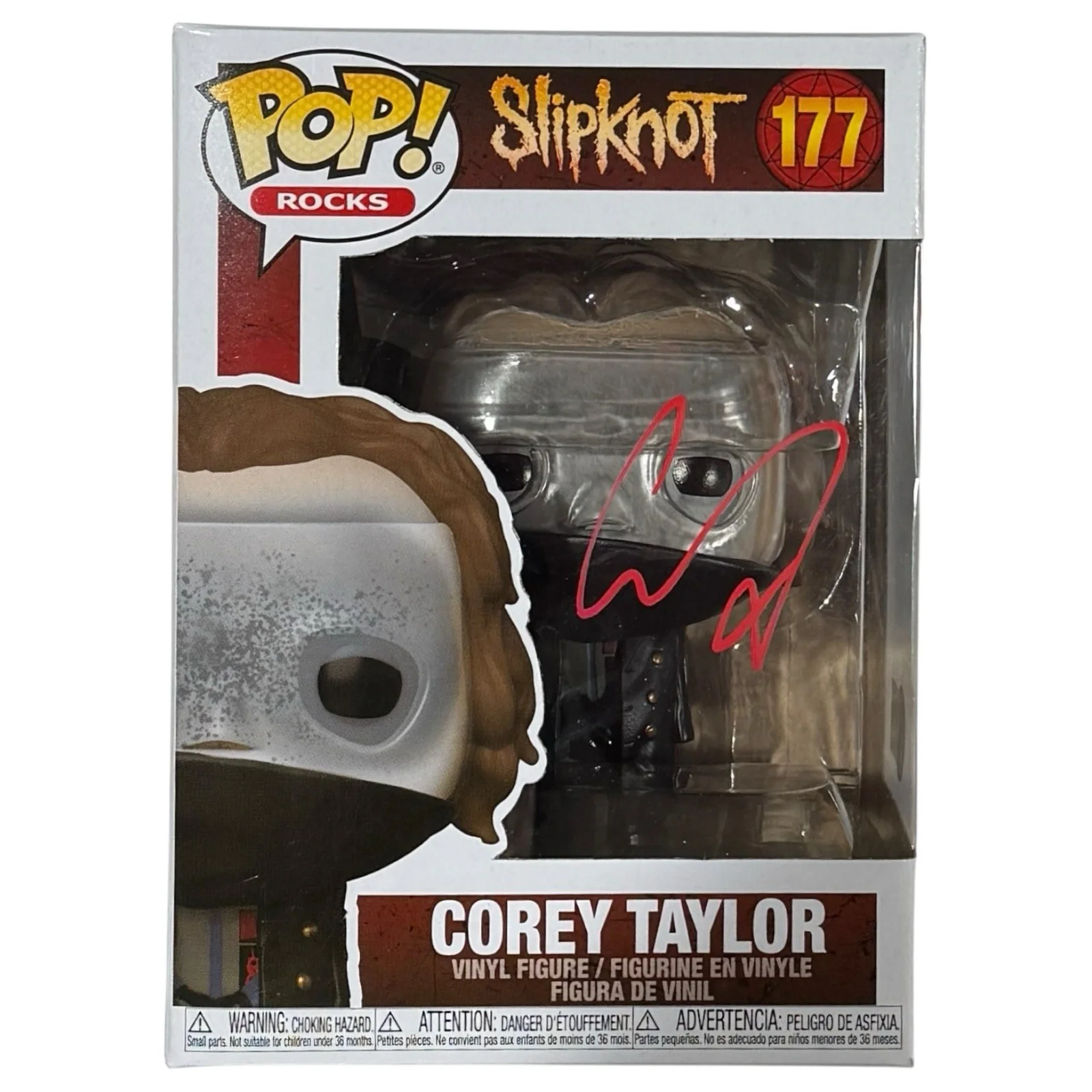 Corey Taylor Slipknot Signed Autograph Funko Pop Rocks #177 Proof Beckett COA, изображение 2