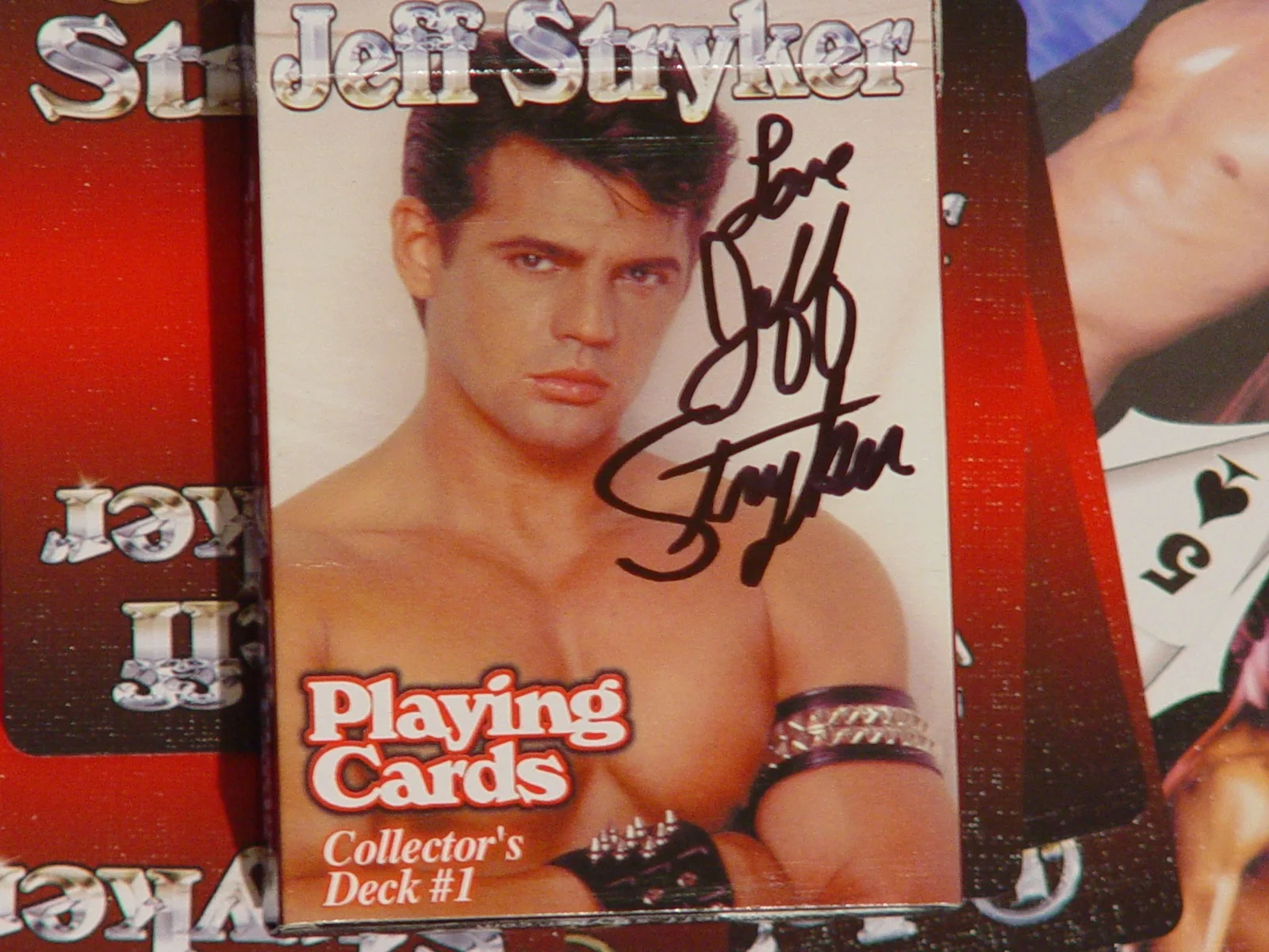 Jeff Stryker — 2 decks, Red and Blue Jeff Stryker Playing cards signed by Jeff Stryker 2 U .New, image 3