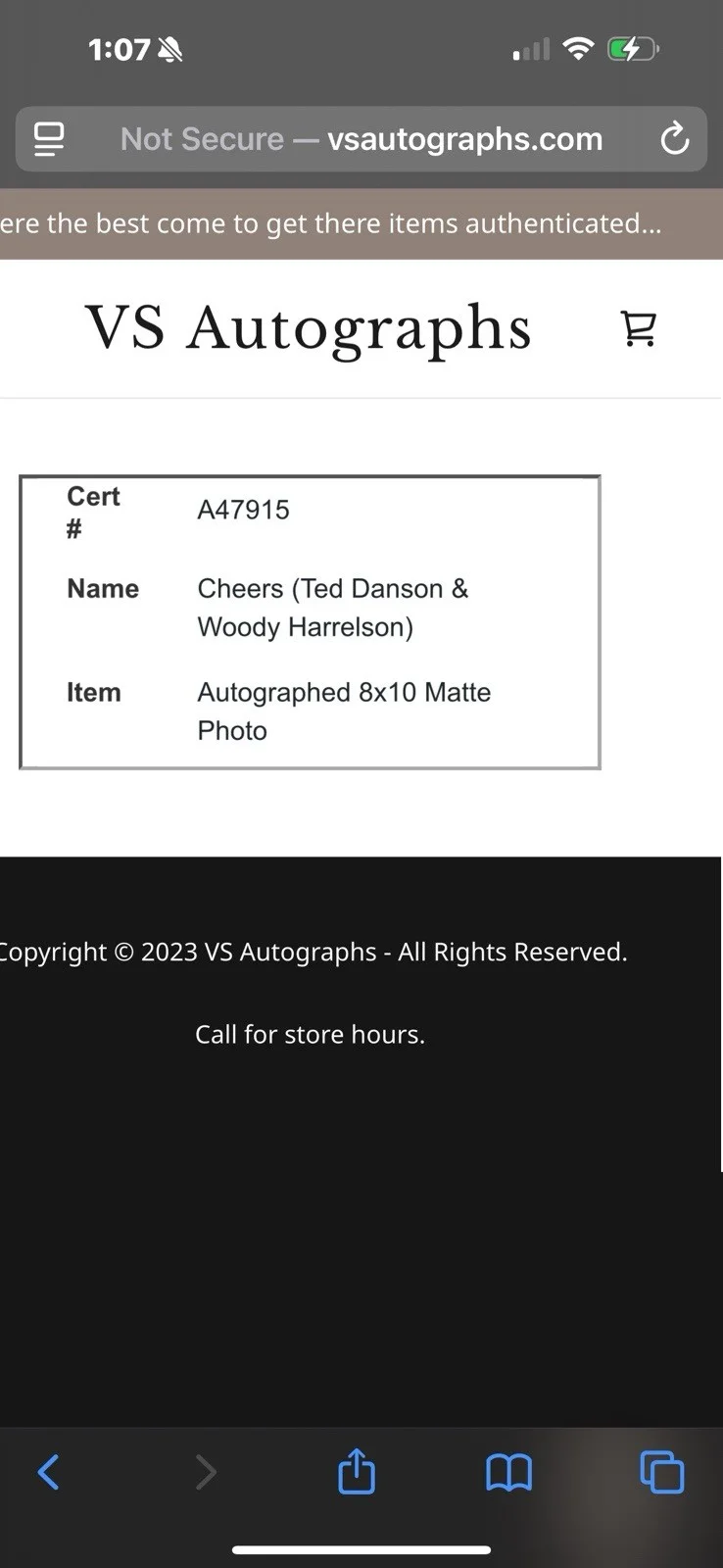 Ted Danson & Woody Harrelson Autographed Cheers Photo w/coa, image 3
