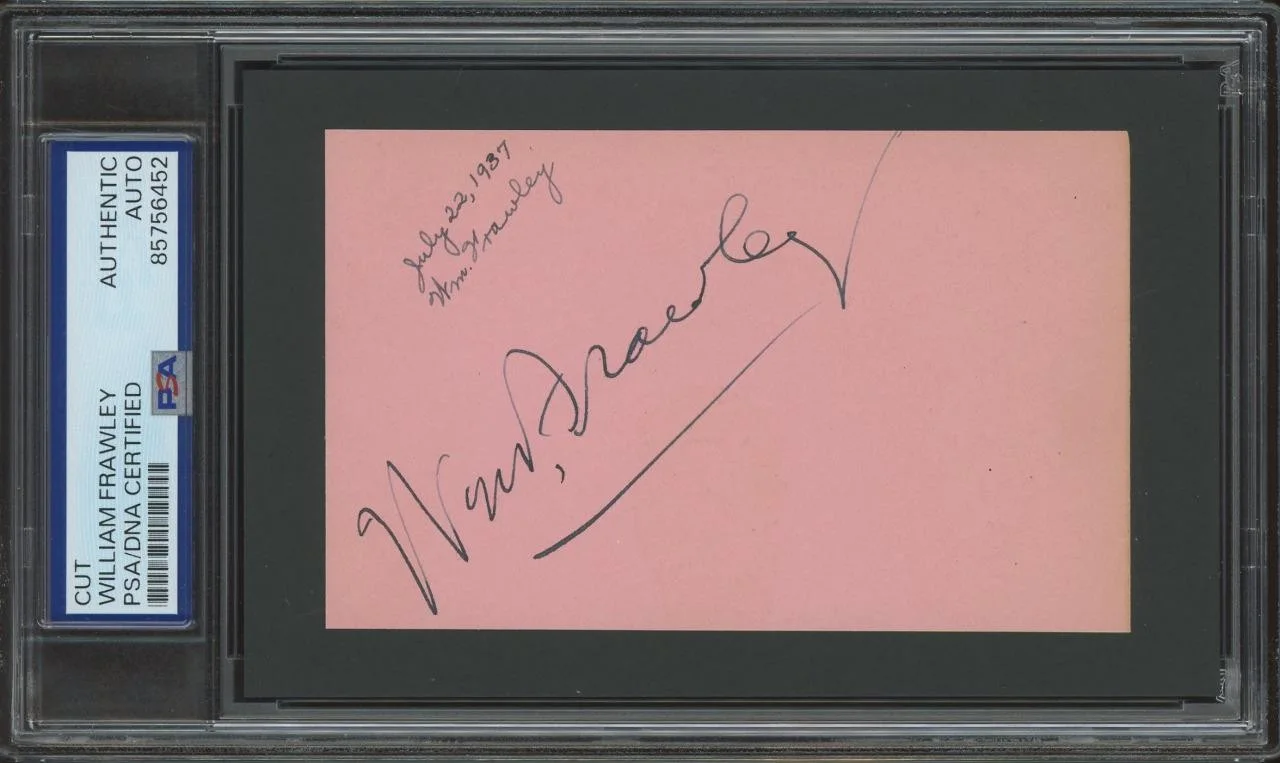 William Frawley — WILLIAM FRAWLEY (1887-1966) autograph cut | "I Love Lucy" - signed PSA/DNA
