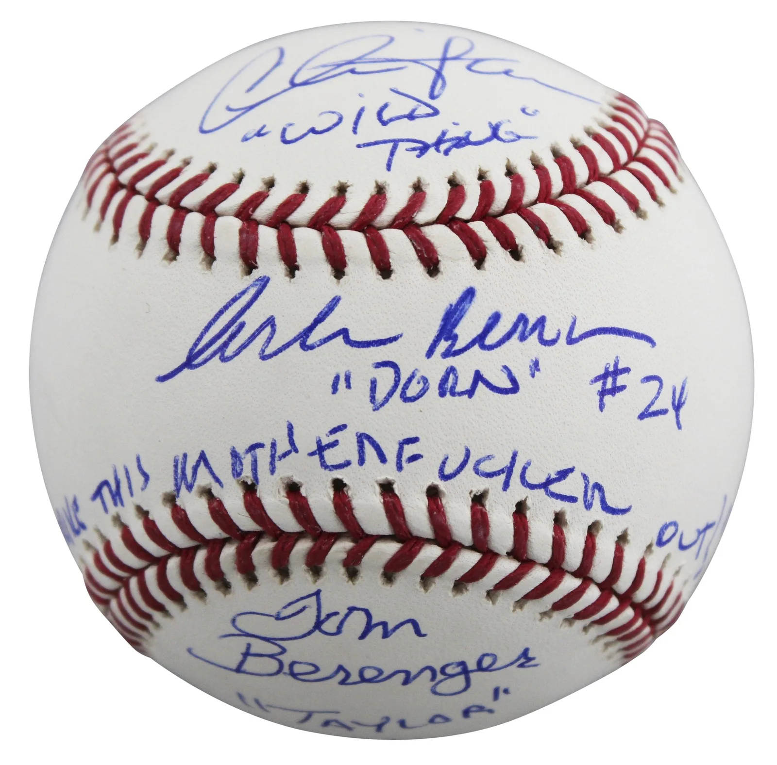 Charlie Sheen, Tom Berenger, Corbin Bernsen — Major League (3) Sheen, Berenger & Bernsen Signed Oml Baseball W/ Case BAS Wit 1, image 3