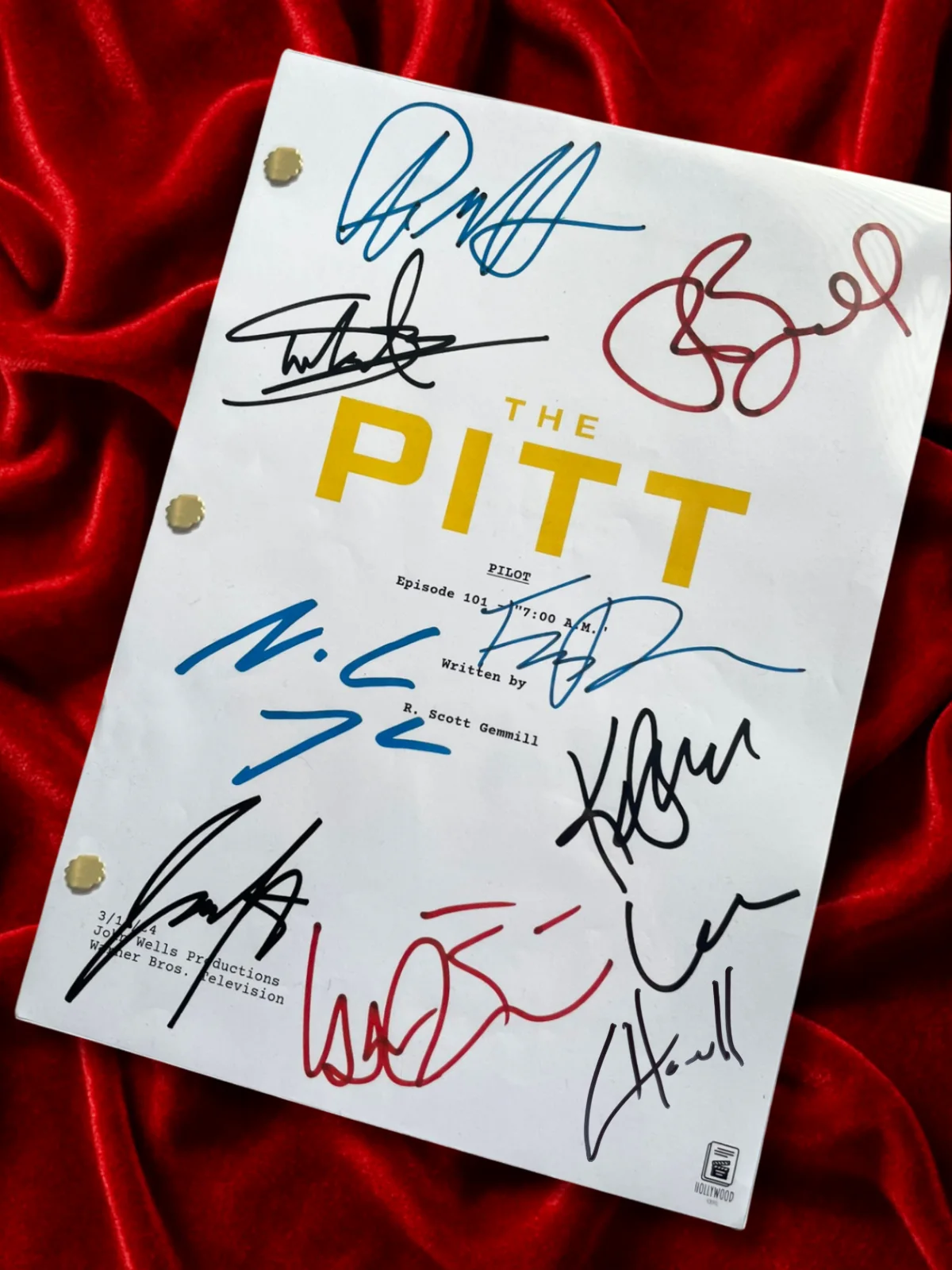 The Pitt TV Show Signed TV Show Pilot Script with Noah Wyle Autographs Reprint, image 2