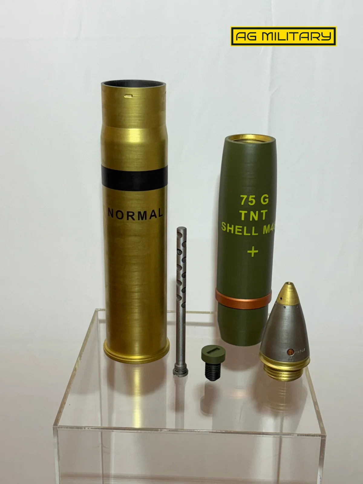 Sherman Tank M48 75mm H.E 3D Printed Display Model Shell with Fuse, image 3