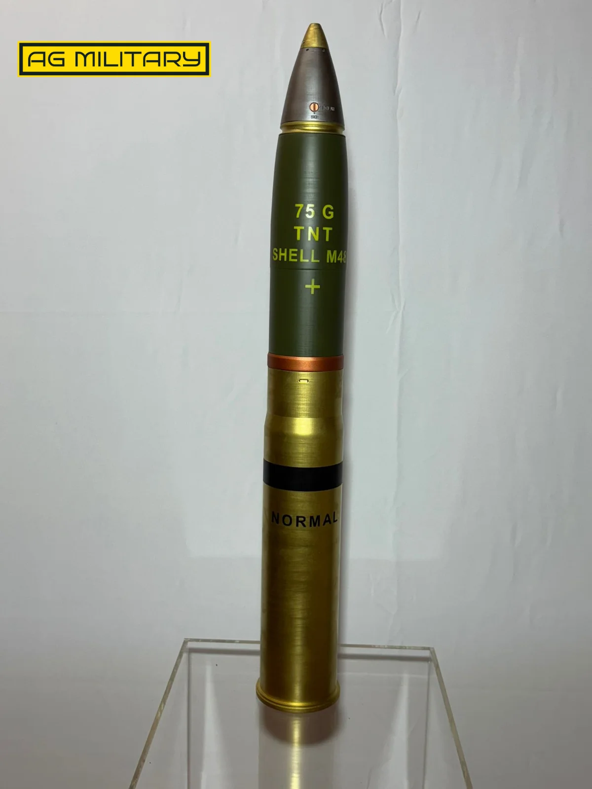 Sherman Tank M48 75mm H.E 3D Printed Display Model Shell with Fuse, image 5