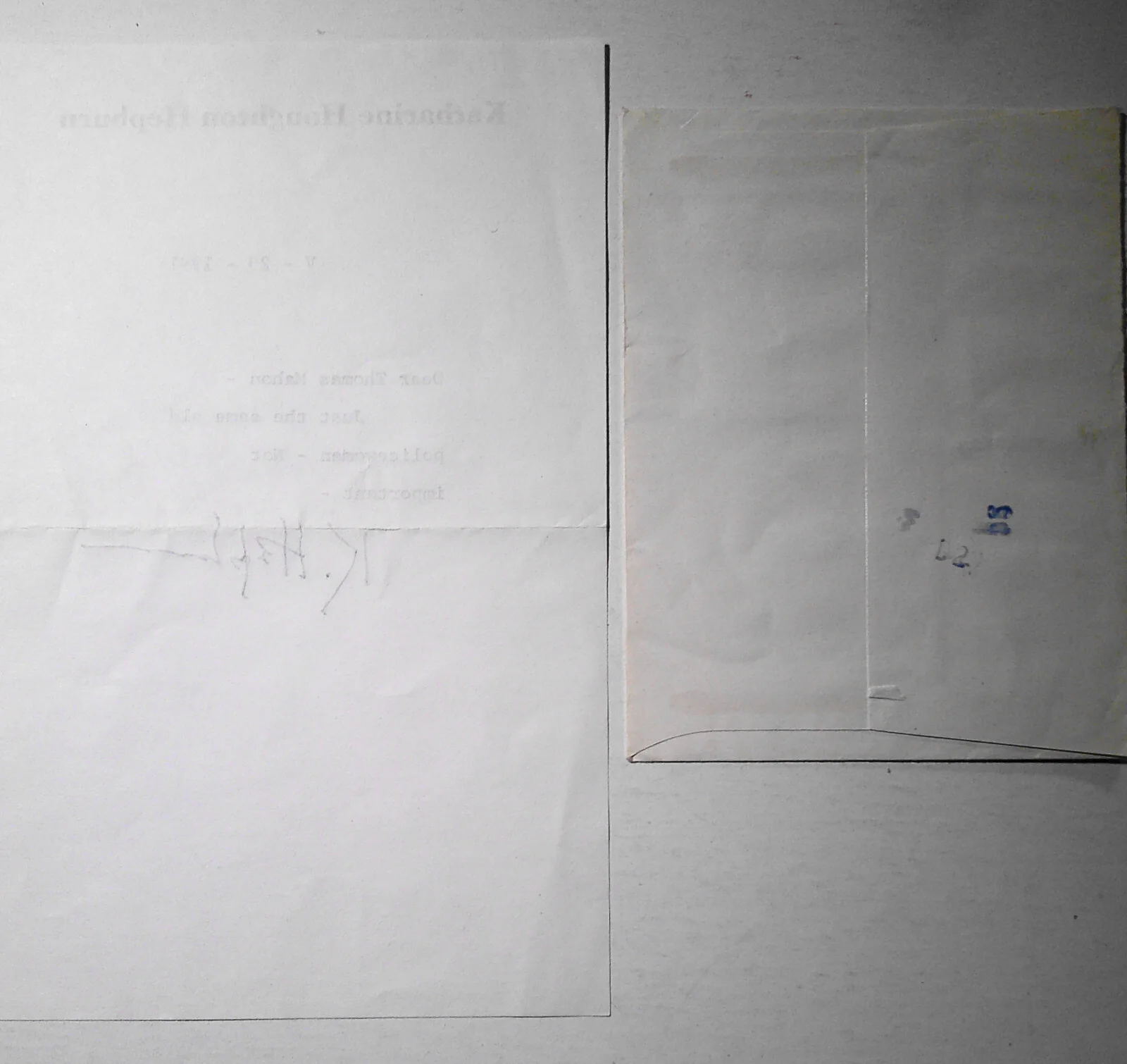 Katharine Hepburn — Katharine Hepburn SIGNED note. 1991. With envelope., изображение 4