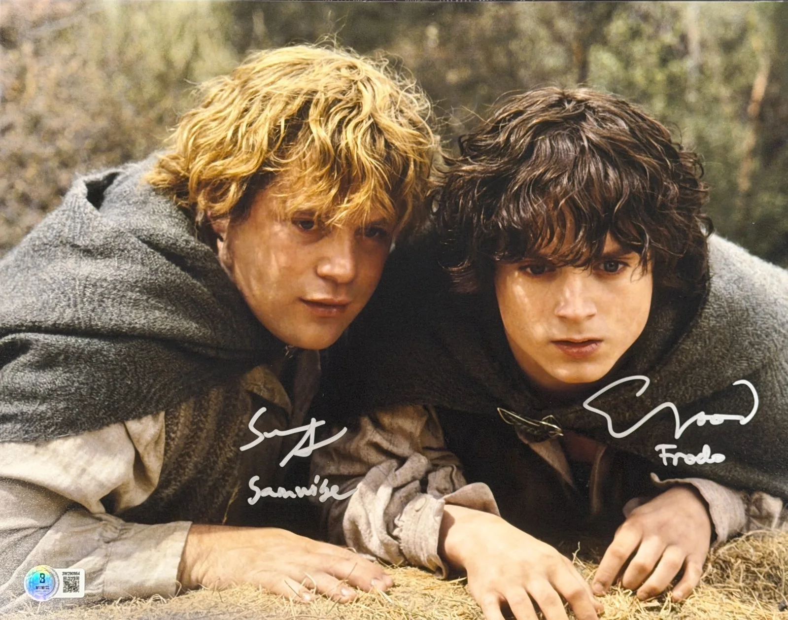 Elijah Wood — Elijah Wood Sean Astin Signed 11x14 Photo Lord of the Rings Auto Beckett Witness
