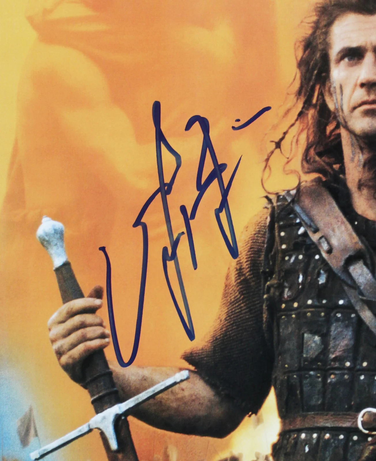 Mel Gibson — Mel Gibson Braveheart Authentic Signed 11x17 Mini Movie Poster Photo BAS, изображение 2