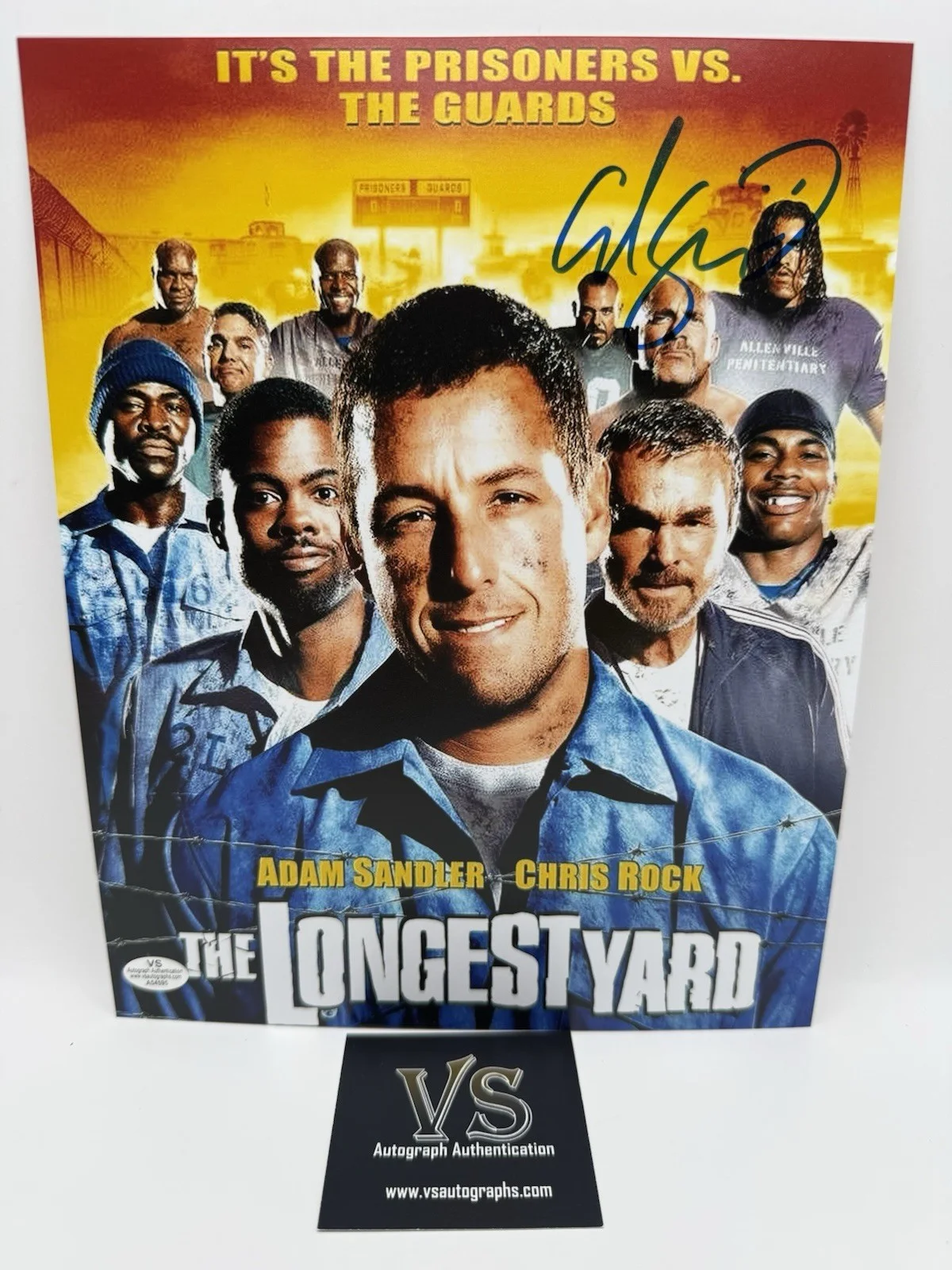 Adam Sandler — Adam Sandler Signed The Longest Yard Mean Machine Paul Crewe 8x10 Photo VSA COA