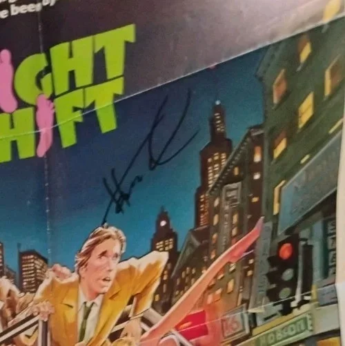 Micheal Keaton Henry Winkler — MICHAEL KEATON HENRY WINKLER DUAL SIGNED NIGHT SHIFT ALBUM INSERT FOLD UP POSTER, image 3