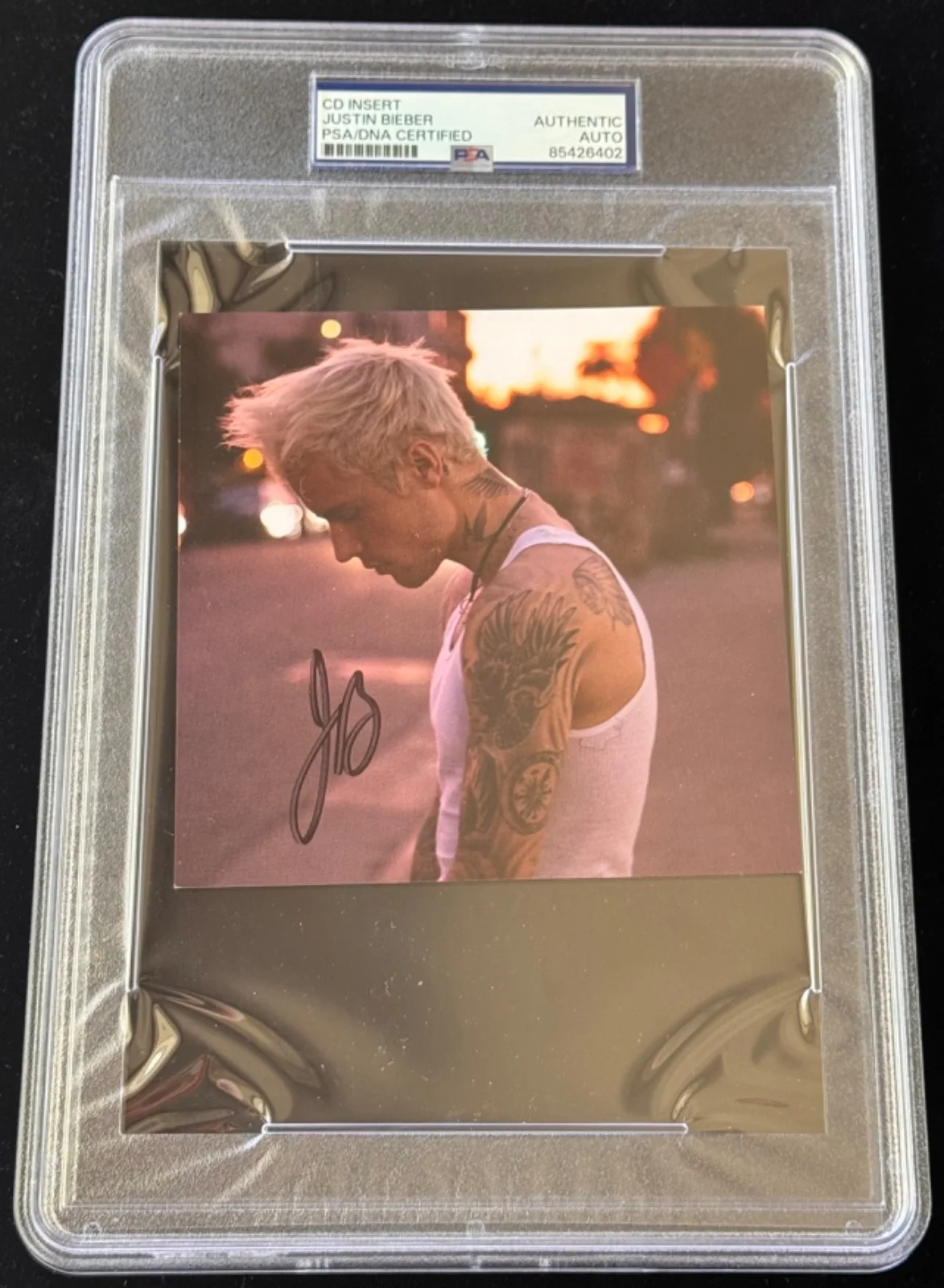 Signed Justin Bieber CD Autographed Yummy #2 w/ Tattoos Jacket Insert Auto PSA, image 3