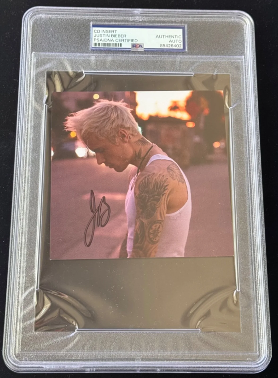 Signed Justin Bieber CD Autographed Yummy #2 w/ Tattoos Jacket Insert Auto PSA, image 5
