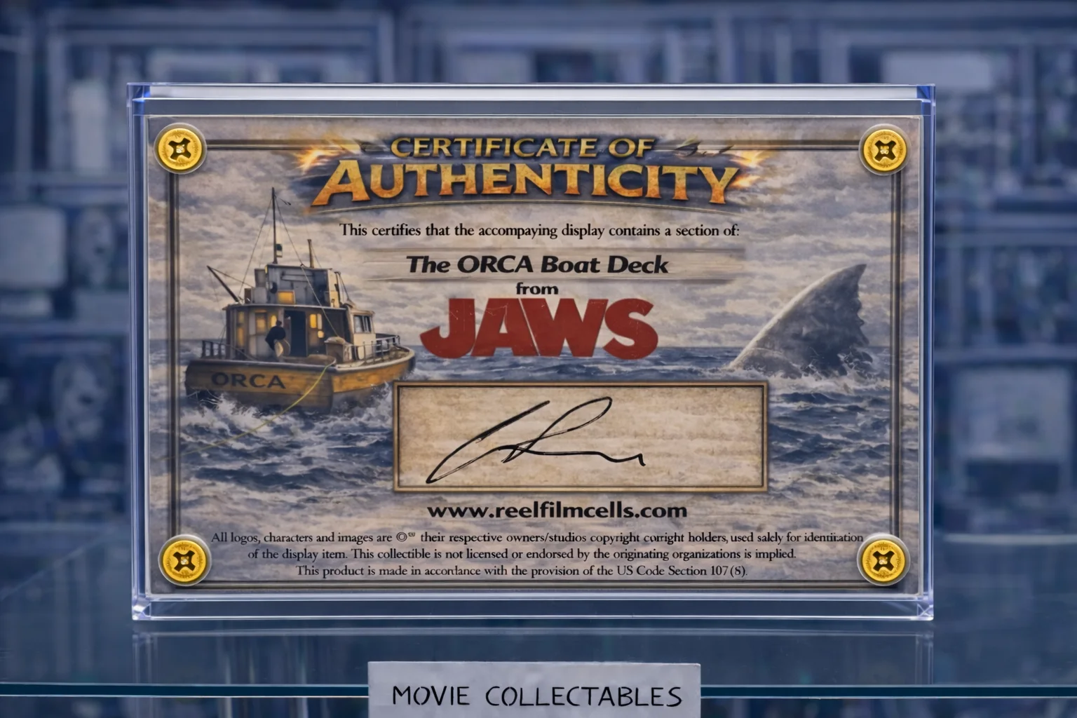 Screen-Used Orca Deck Section – Jaws Movie Prop Display – With COA, image 2
