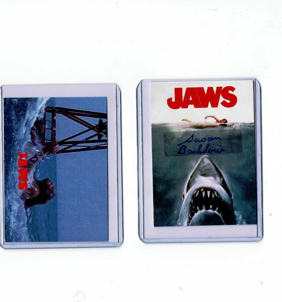 Jaws 1st Victim Susan Backlinie — JAWS 1st Victim autographed color card the late Susan Backlinie signed