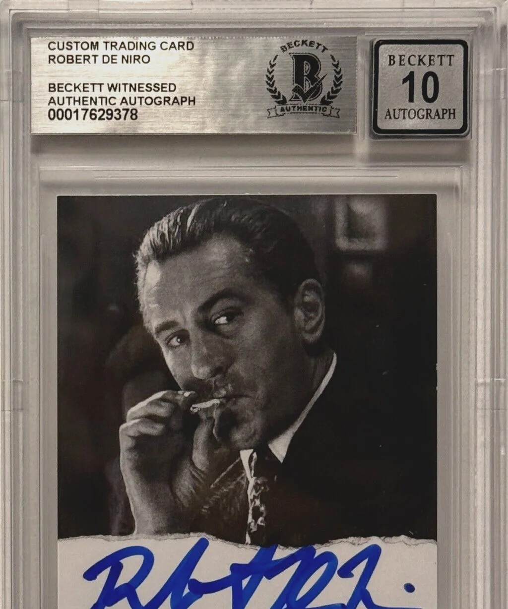 Robert De Niro — Robert De Niro Signed Goodfellas Custom Trading Card Beckett Witnessed Auto 10, изображение 4