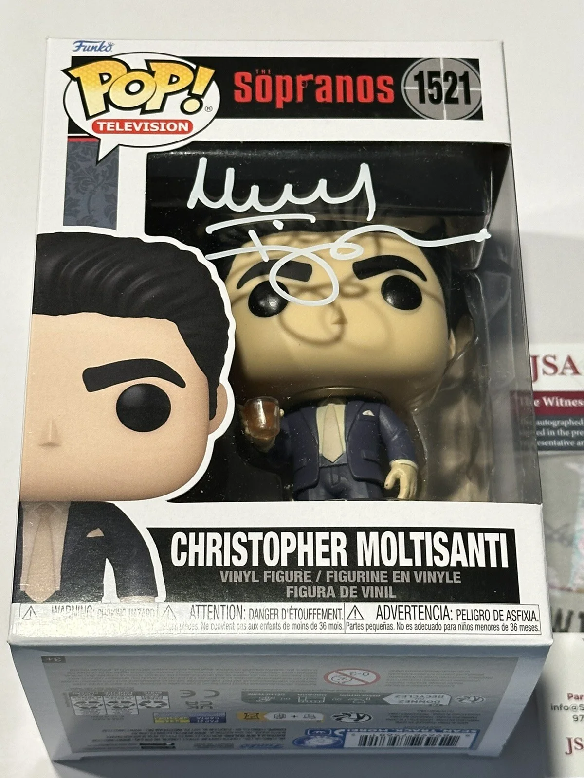 Michael Imperioli — Michael Imperioli Signed Christopher Moltisanti Sopranos Funko Pop White 1521, image 2