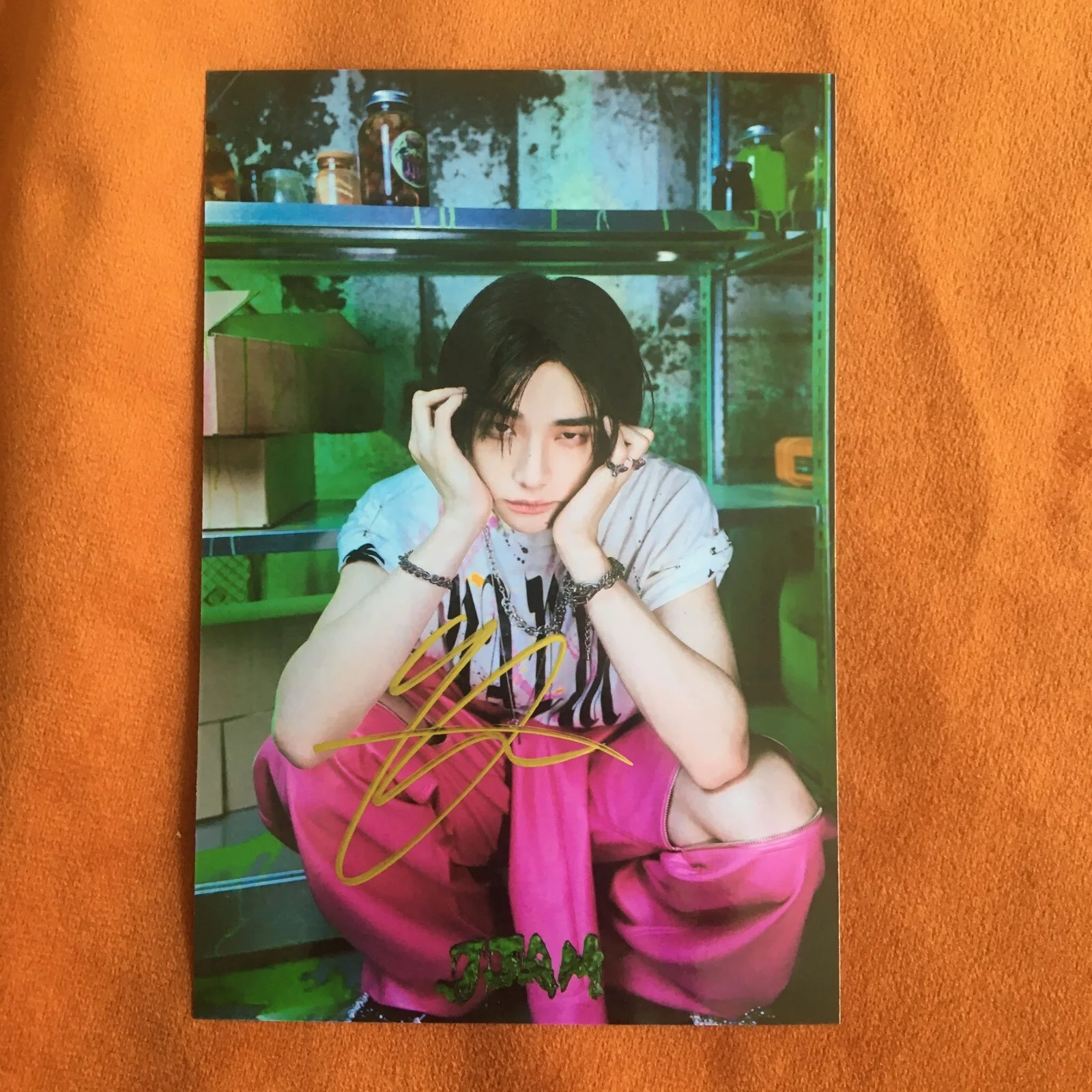 Stray Kids HYUN-JIN Photo JJAM Autographed Signed KPOP Collection 4*6 2024 #Nice, изображение 3