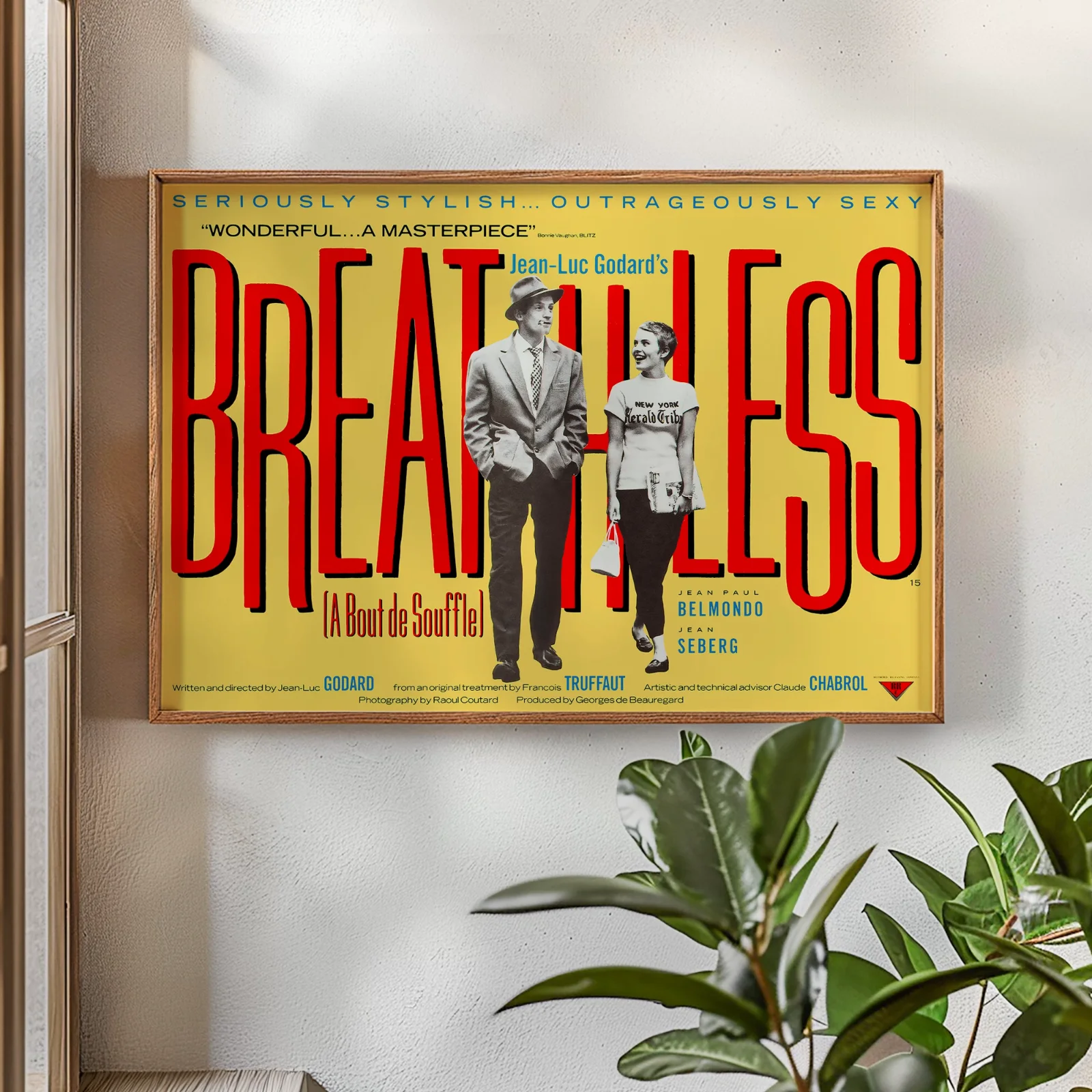 Breathless - 1960 Avant Garde Crime Drama Restored 30" x 40" UK Quad Poster, image 2