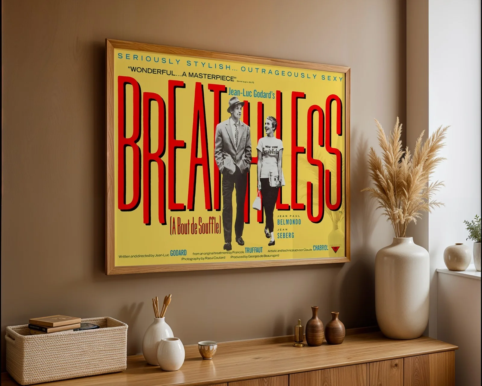 Breathless - 1960 Avant Garde Crime Drama Restored 30" x 40" UK Quad Poster, image 3