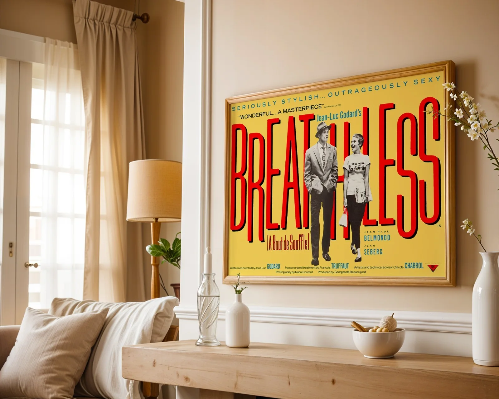 Breathless - 1960 Avant Garde Crime Drama Restored 30" x 40" UK Quad Poster, image 5