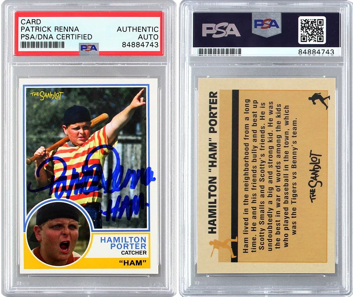 Patrick Renna — The Sandlot Cast Autographed Baseball Trading Card Set - Renna PSA Encapsulated, image 2