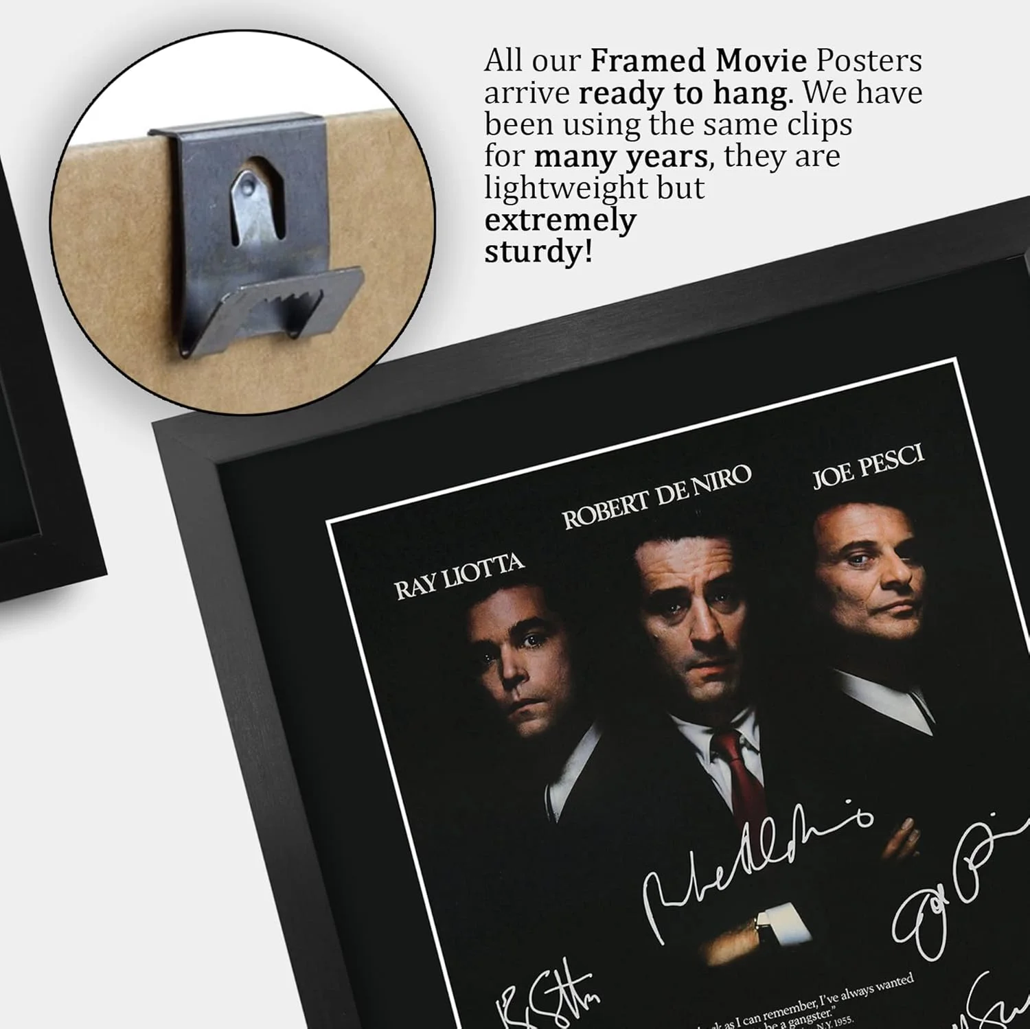 Goodfellas Movie Poster The Cast Signed 16 x 12 inch Framed Gift Printed Autogra, image 5