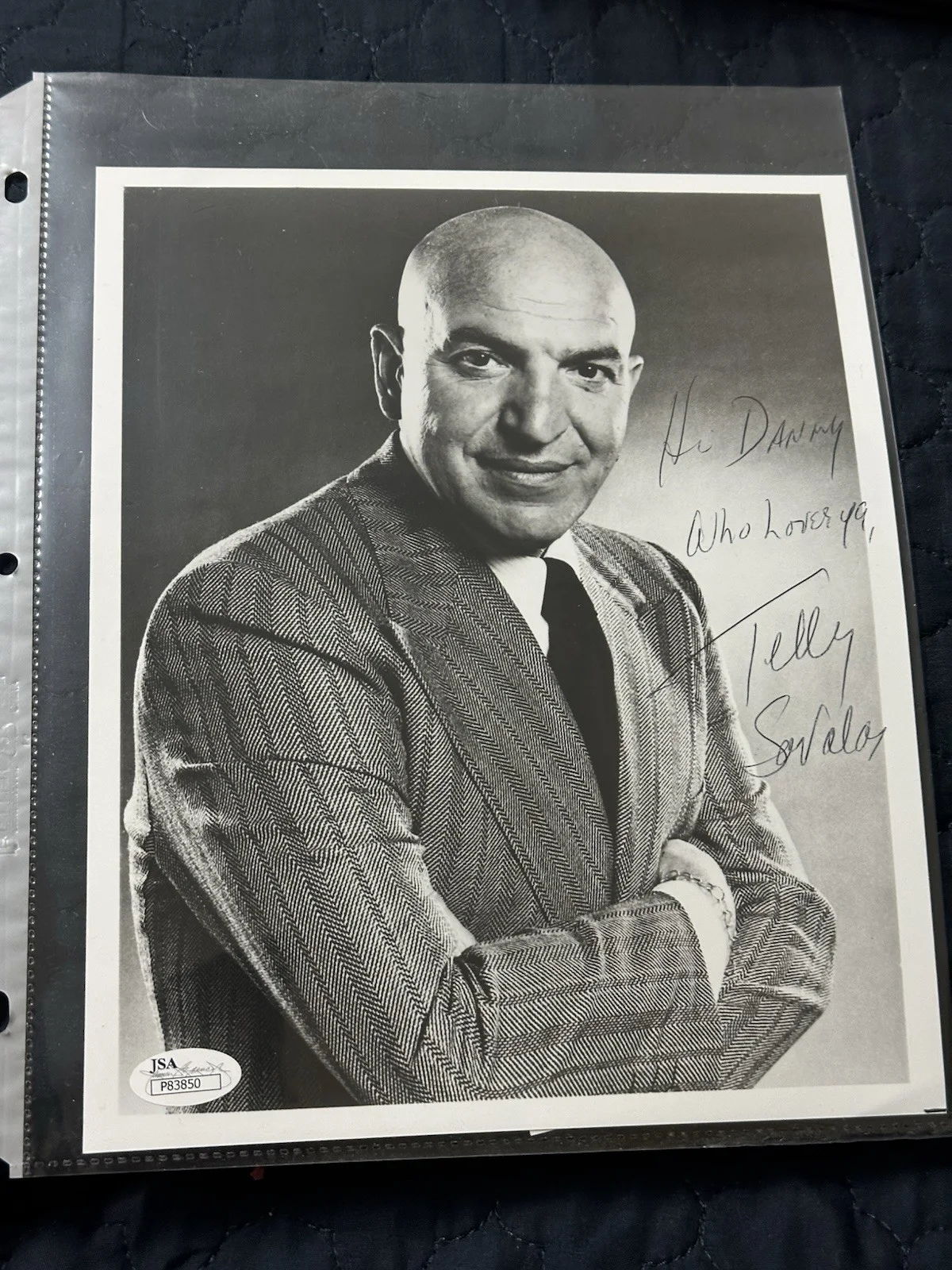 Telly Savalas — Autographed Telly Savalas photo JSA authenticated