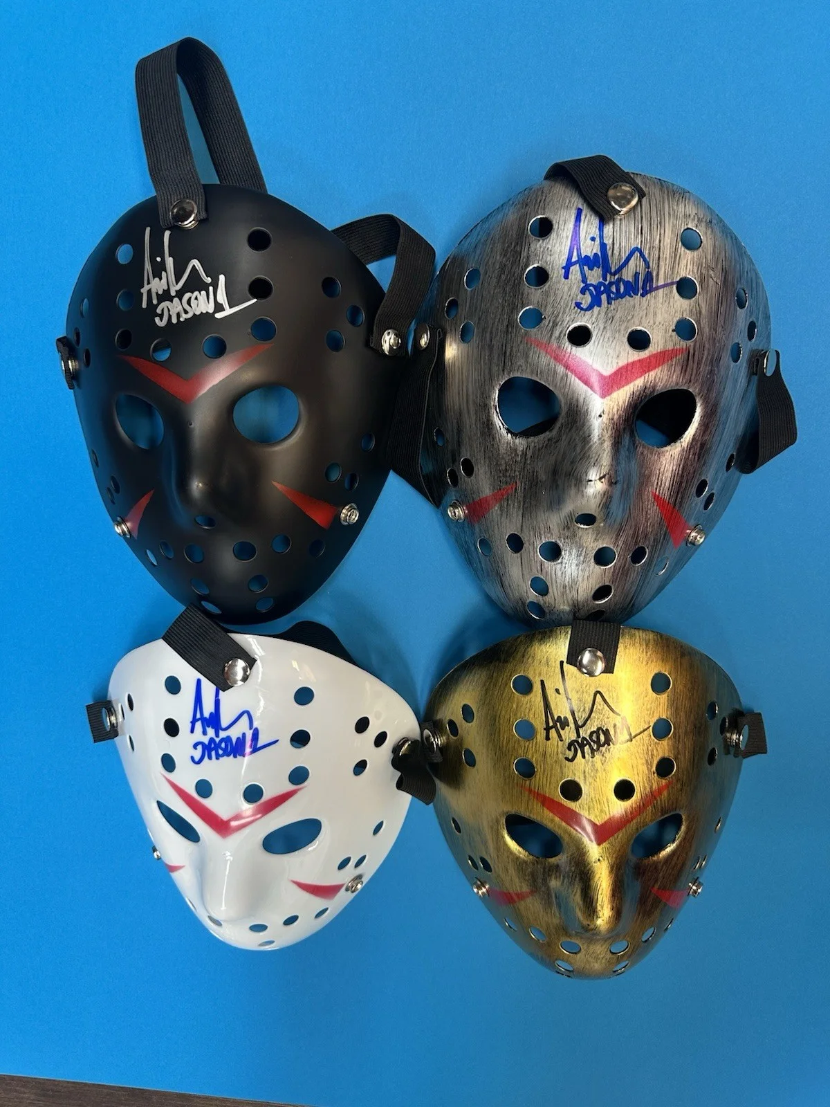 Ari Lehman — Jason Friday The 13th Masks Set Of 4 Autographed By Ari Lehman Beckett COA, image 2
