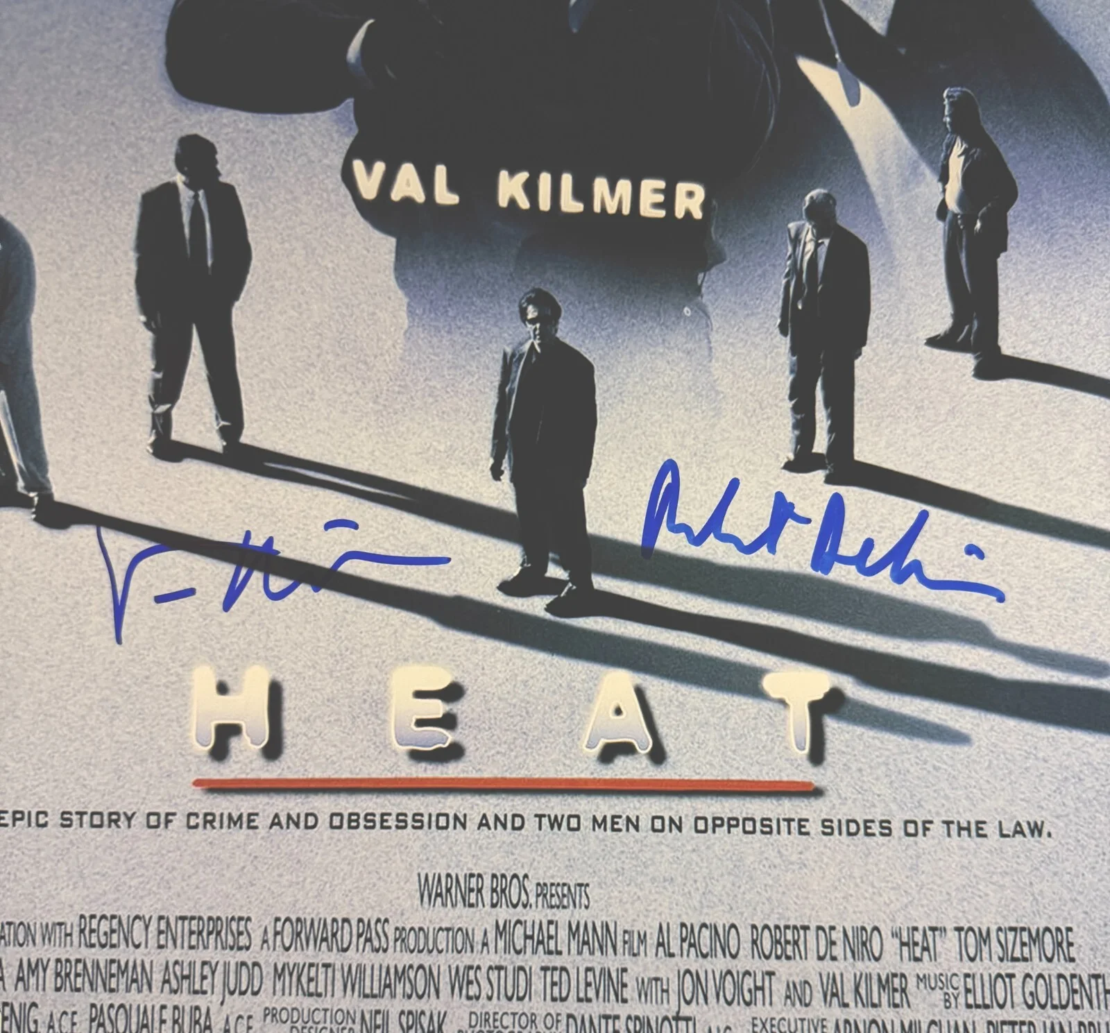 Val Kilmer Al Pacino Robert De Niro — Val Kilmer Al Pacino Robert DeNiro Signed 11x17 Heat PhotoPoster Beckett Witness, изображение 5