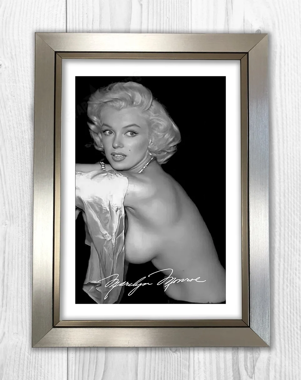 Marilyn Monroe topless repro signed mounted A4 poster Choice of frame, image 3