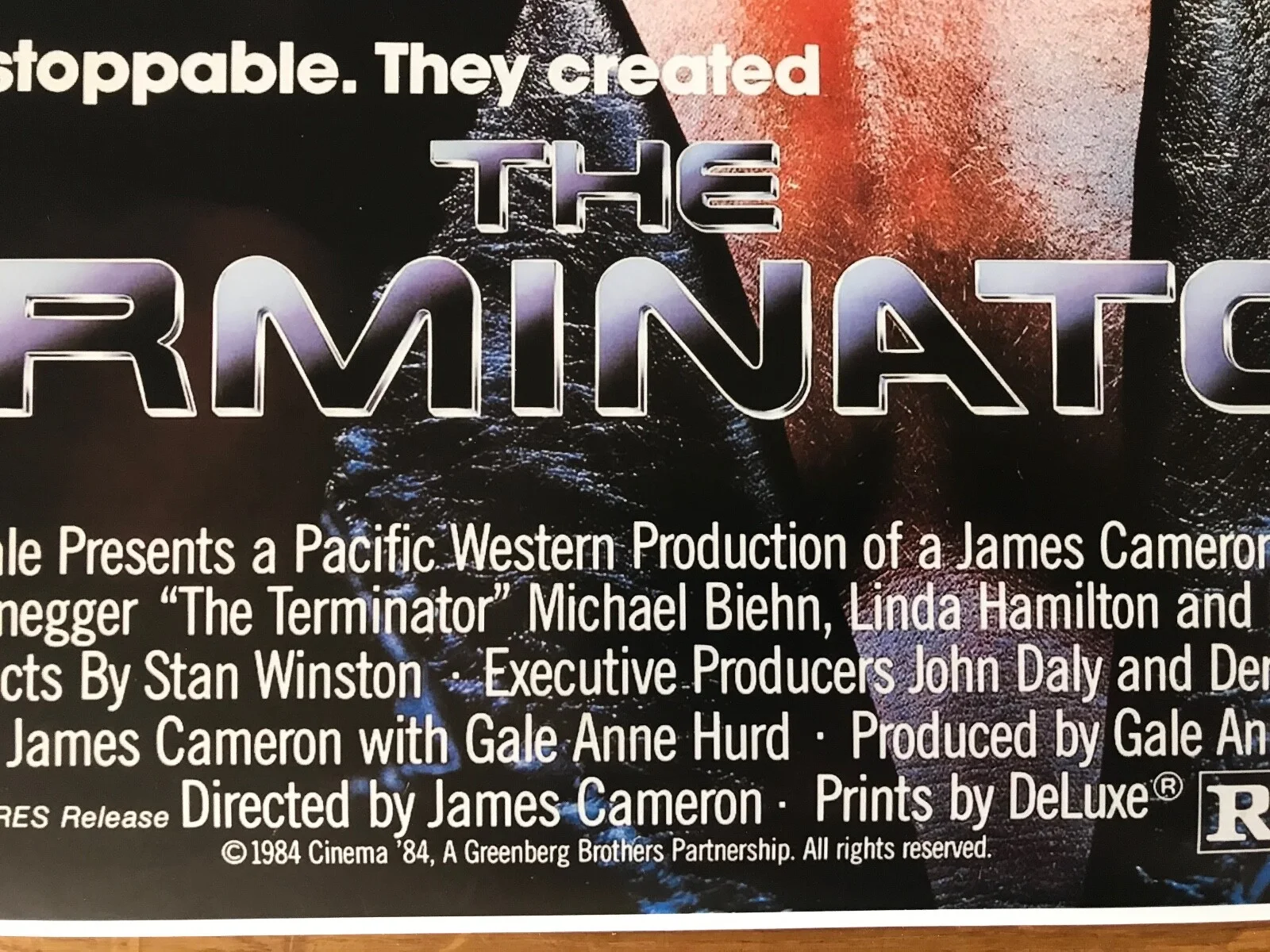 Movie Poster The Terminator 430mm x 640mm (Bit bigger than A2), image 4