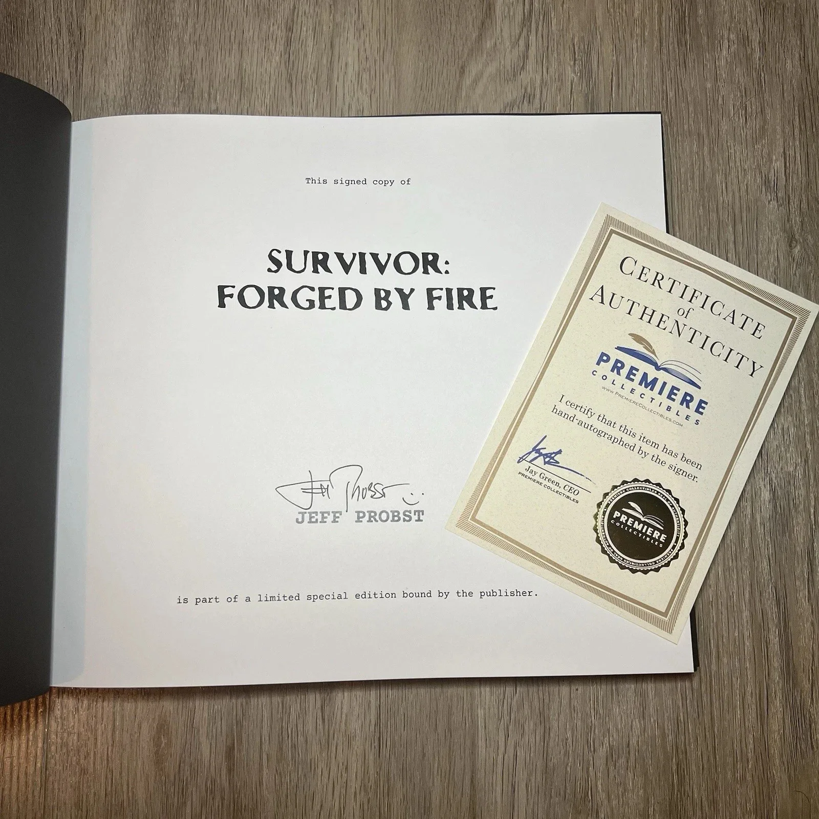 Jeff Probst — Survivor Forged By Fire Signed Book by Jeff Probst JSA COA, image 2
