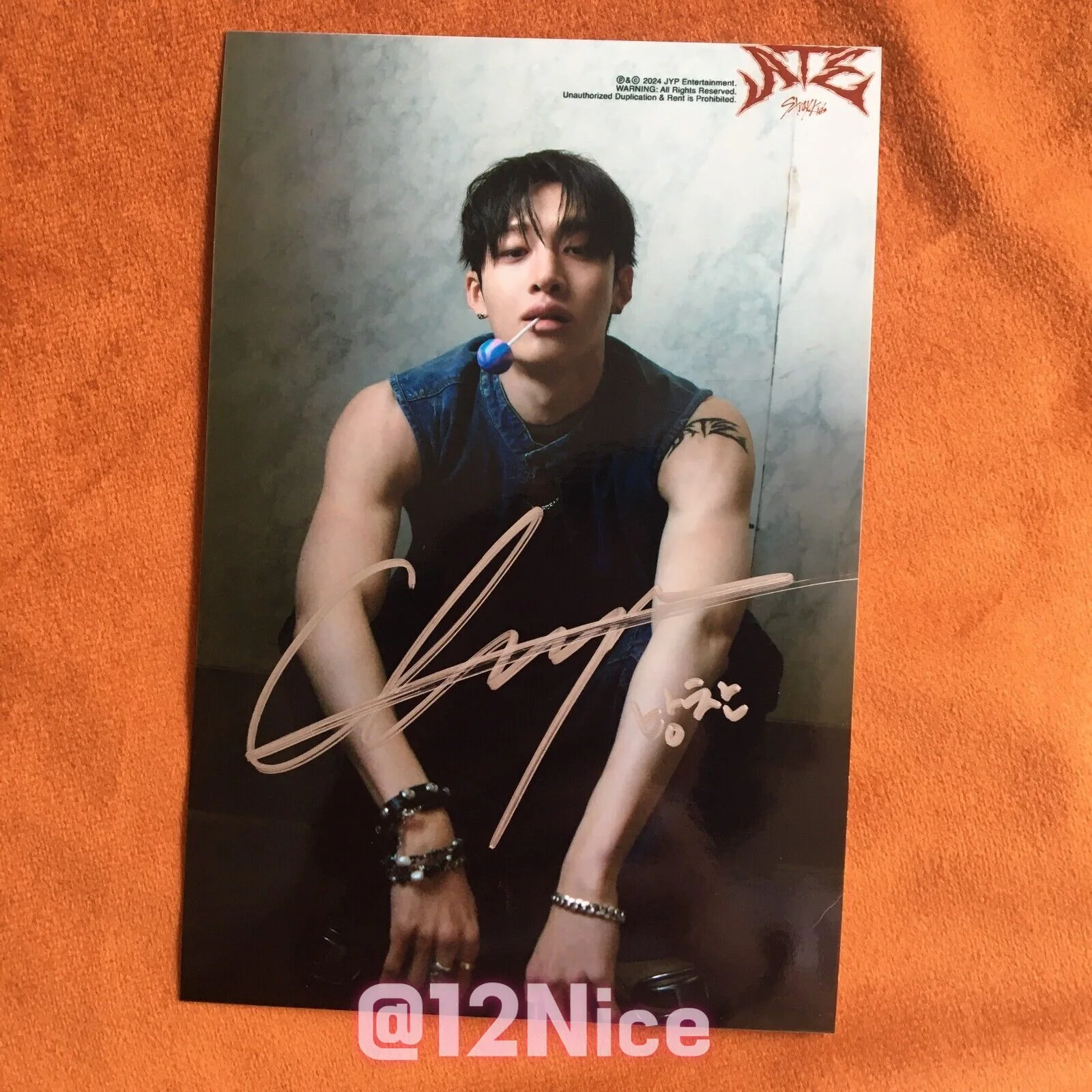 Stray Kids SKZ Bang Chan Photo ATE Autographed Signed Collection 4*6 2024V #Nice, изображение 4