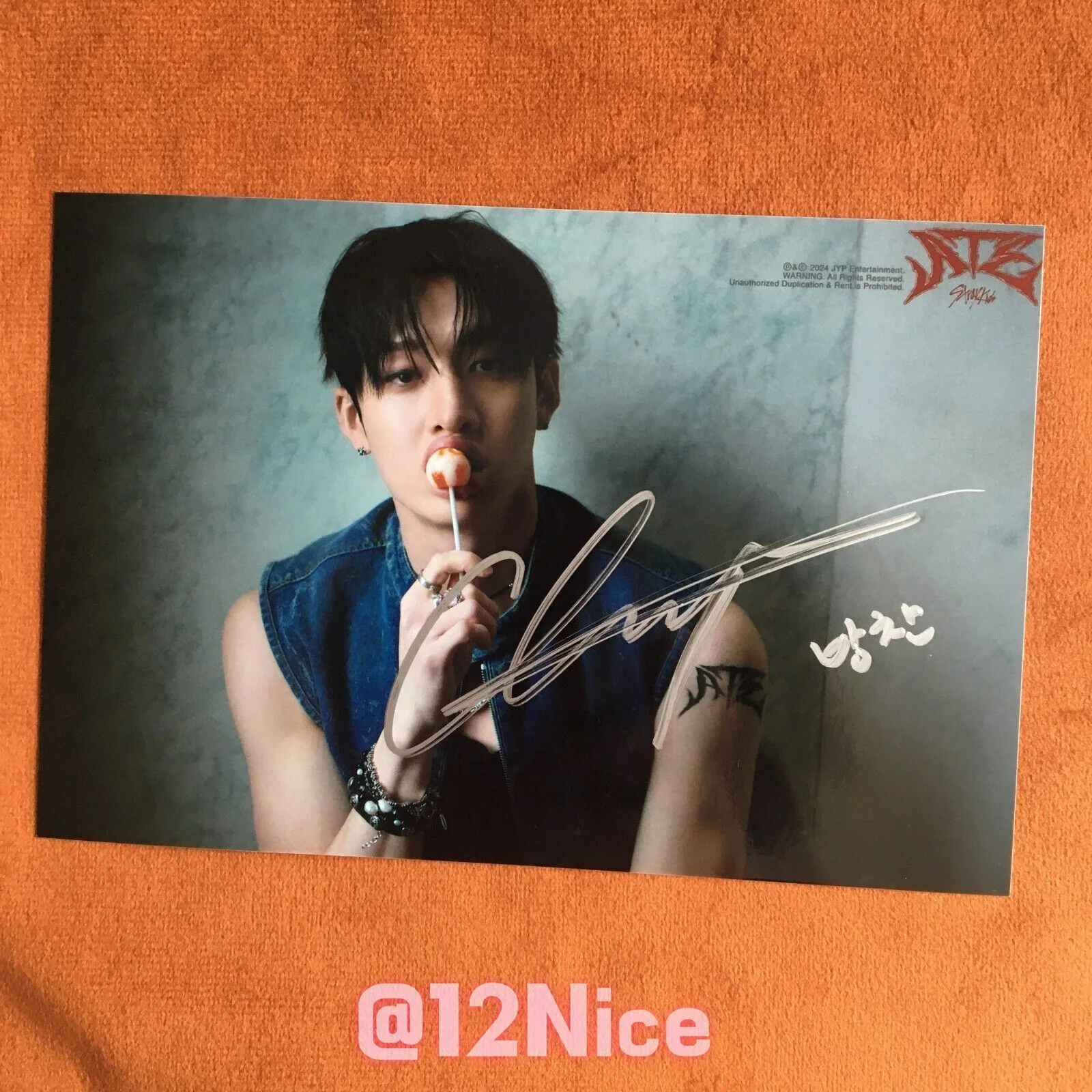 Stray Kids SKZ Bang Chan Photo ATE Autographed Signed Collection 4*6 2024V #Nice, изображение 5