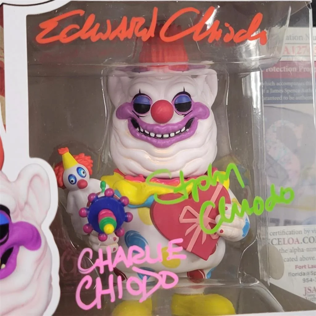 Stephen, Charles, Edward Chiodo — Chiodo Brothers signed Killer Klowns Fatso Funko Pop! #1423 autograph ~ JSA COA, изображение 2