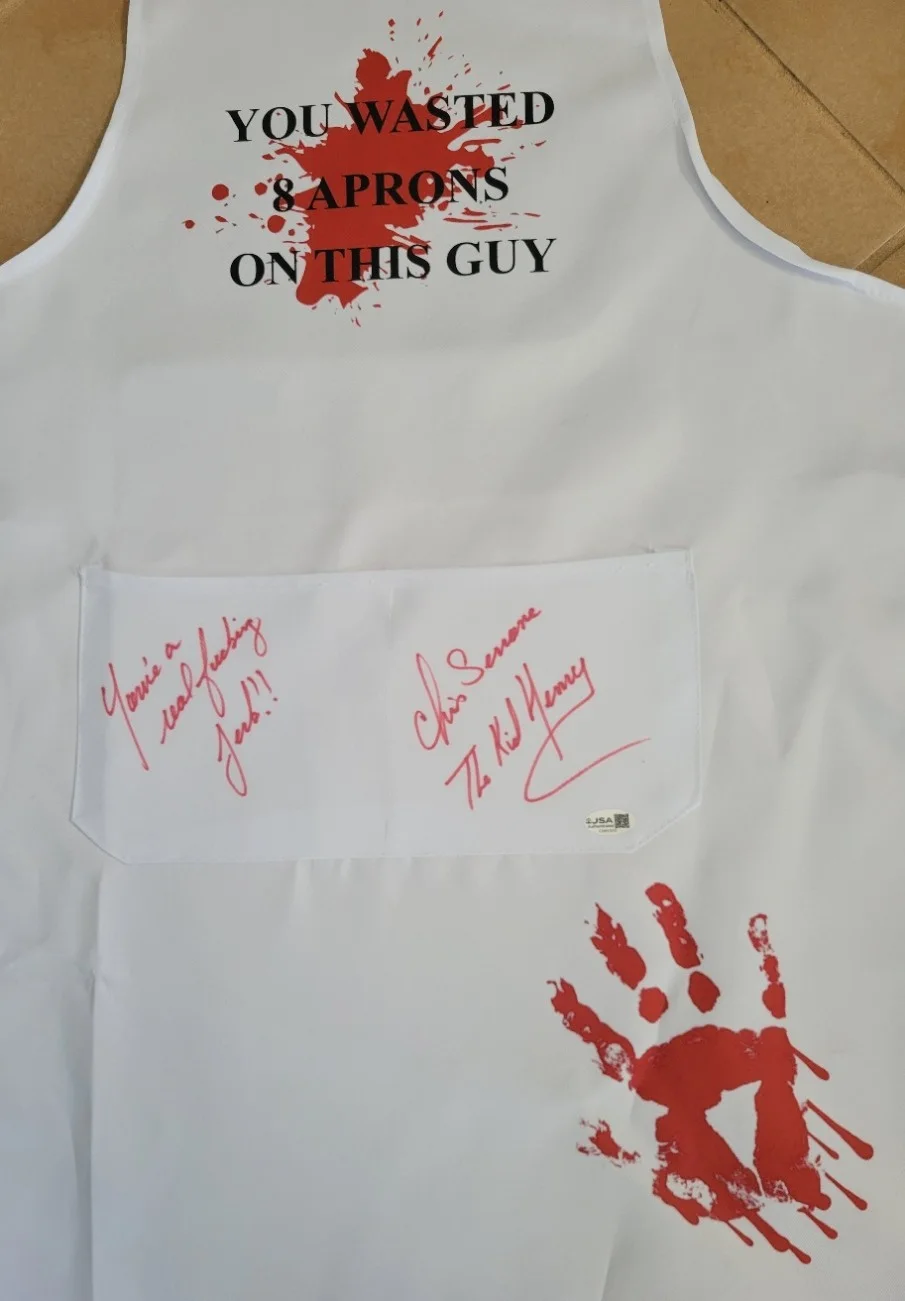 Christopher Serrone — Christopher Serrone signed blood stained apron Goodfellas Young Henry Hill JSA, image 3