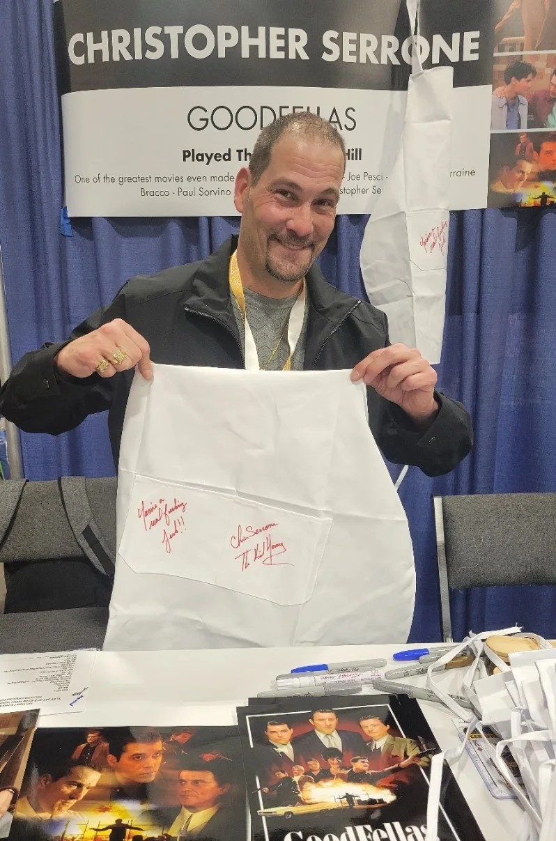 Christopher Serrone — Christopher Serrone signed blood stained apron Goodfellas Young Henry Hill JSA, image 5