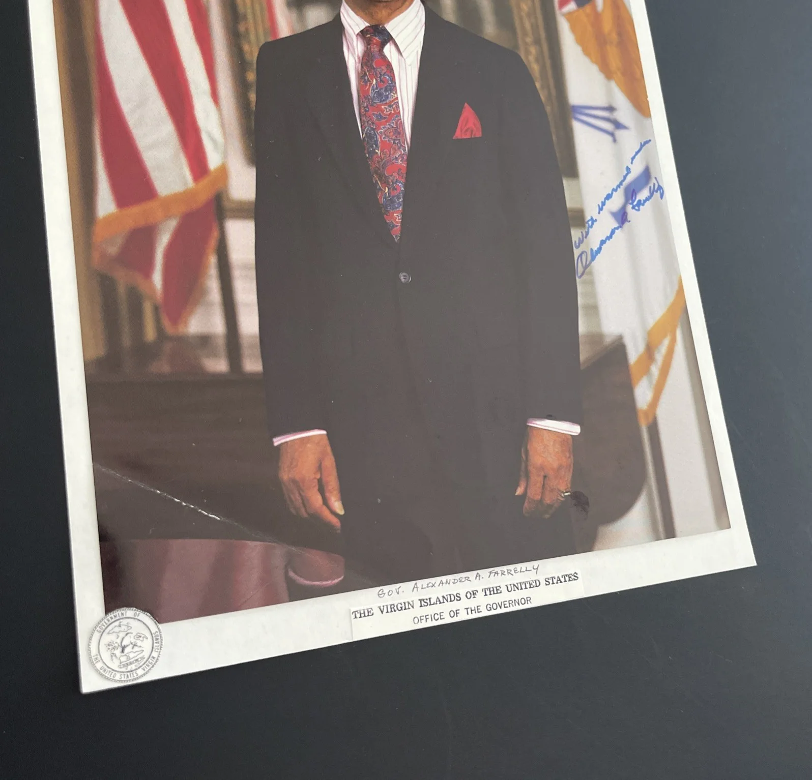 Gov Alexander A. Farrelly, Virgin Islands: Signed Political Photo 8x10 “ / KSK, image 4
