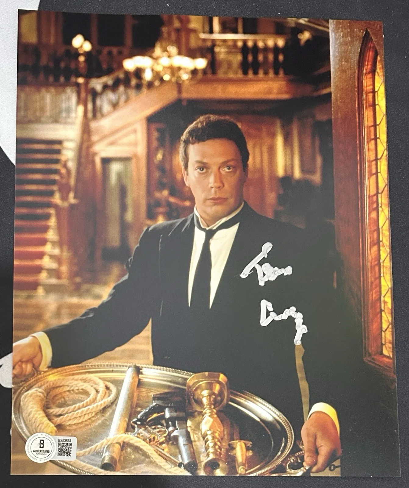 Tim Curry — Tim Curry Signed 8x10 Photo. Beckett COA. Clue Movie. The Butler. A73