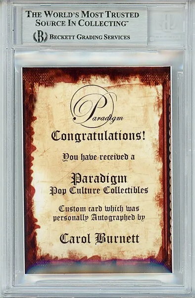Carol Burnett — -CAROL BURNETT- Beckett BAS Signed/Autograph/Auto Carol Burnett Show TV Card, изображение 2