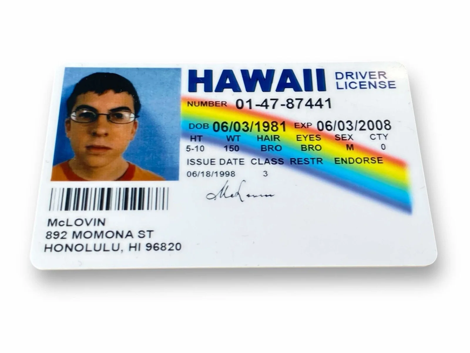 McLovin SUPERBAD Plastic ID Card - Film Novelty Prop, image 2