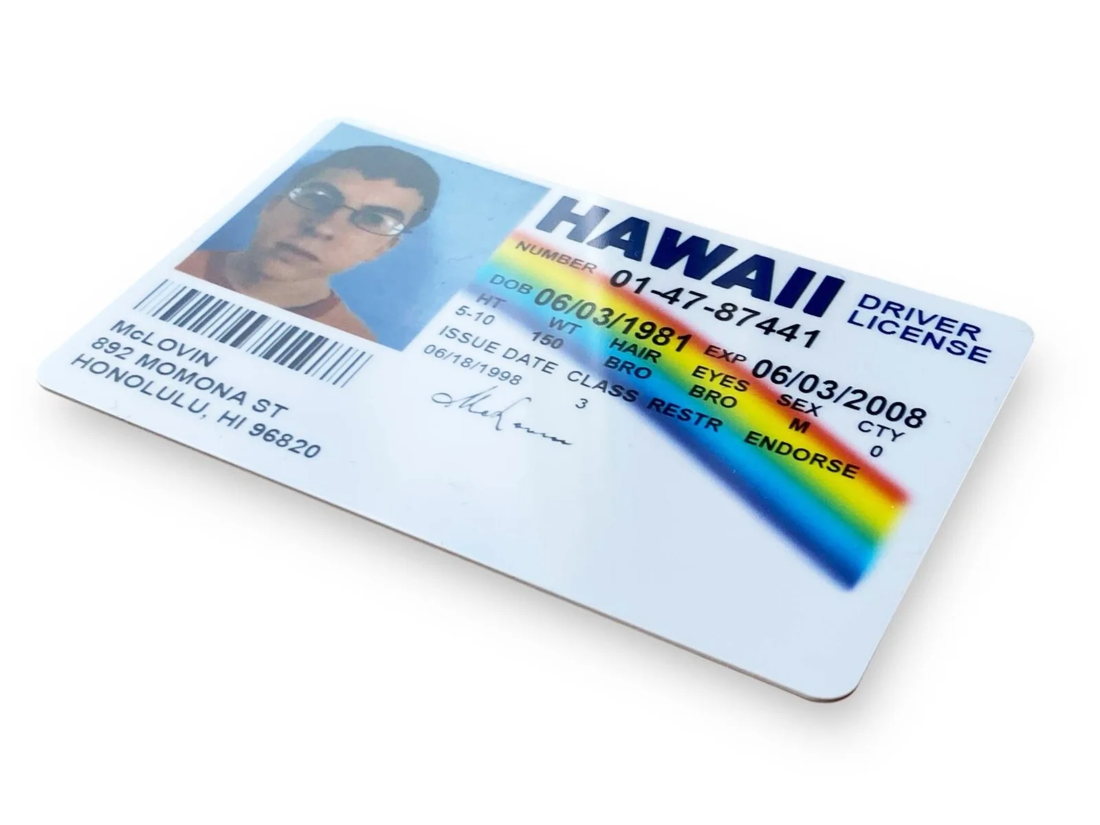 McLovin SUPERBAD Plastic ID Card - Film Novelty Prop, image 3
