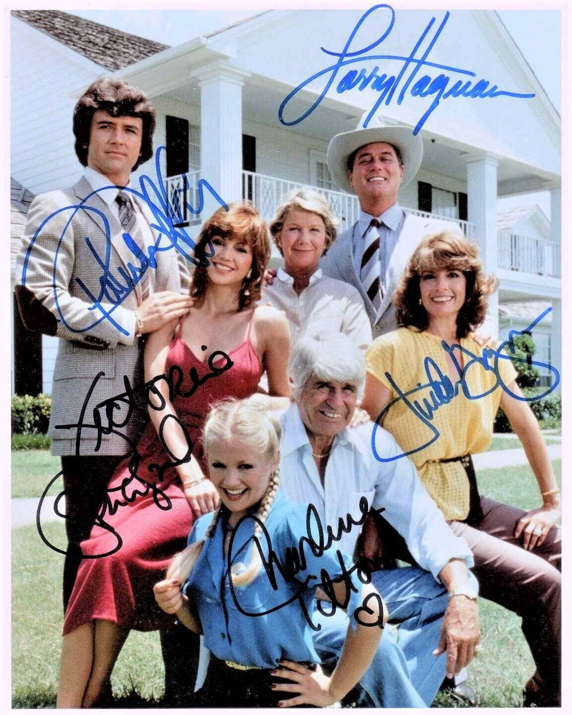 DALLAS CAST — DALLAS TV SHOW CAST 8.5X11 SIGNED PHOTO AUTOGRAPH POSTER ALL SIGNATURES REPRINT