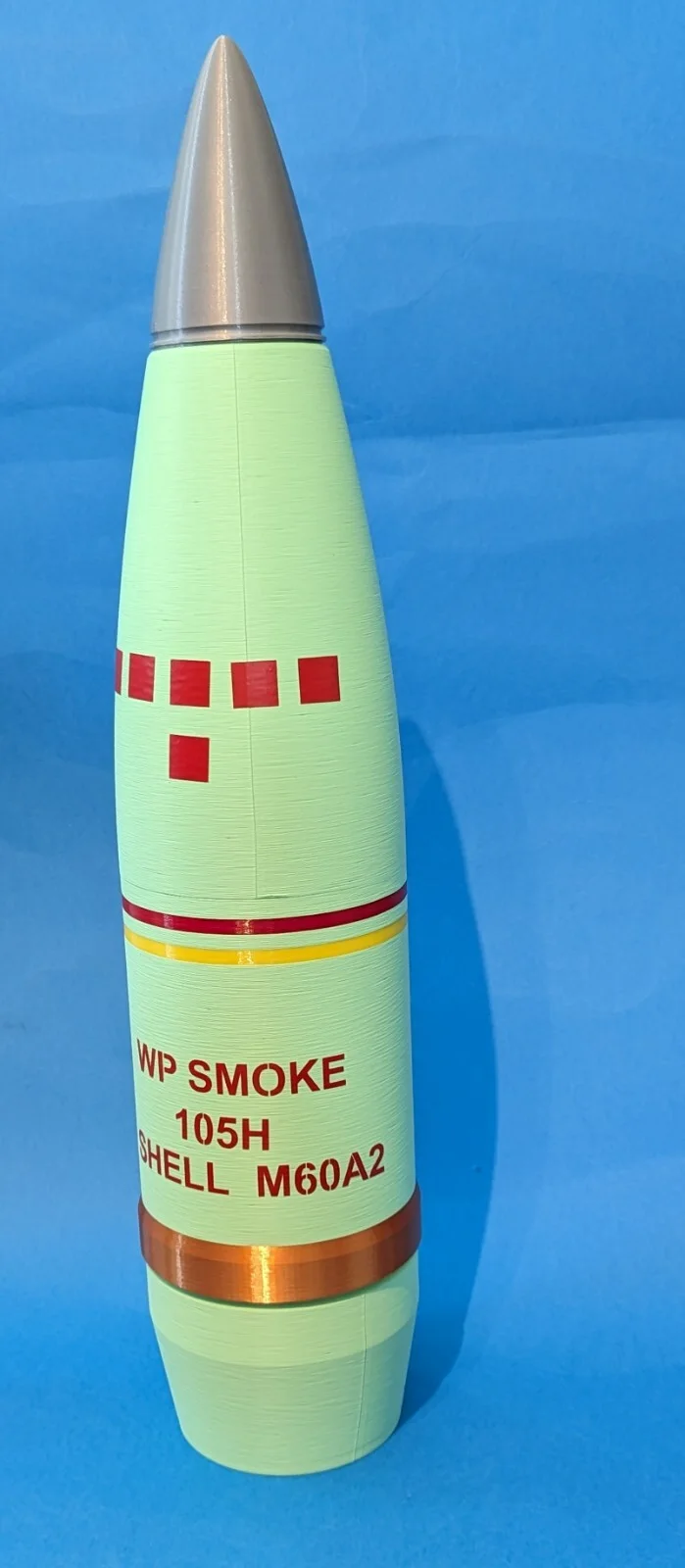 Replica PLASTIC 105mm M602A2 Howitzer shell - 3D printed SMOKE colours, image 2