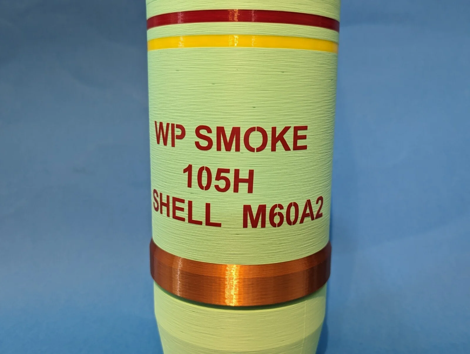 Replica PLASTIC 105mm M602A2 Howitzer shell - 3D printed SMOKE colours, image 3