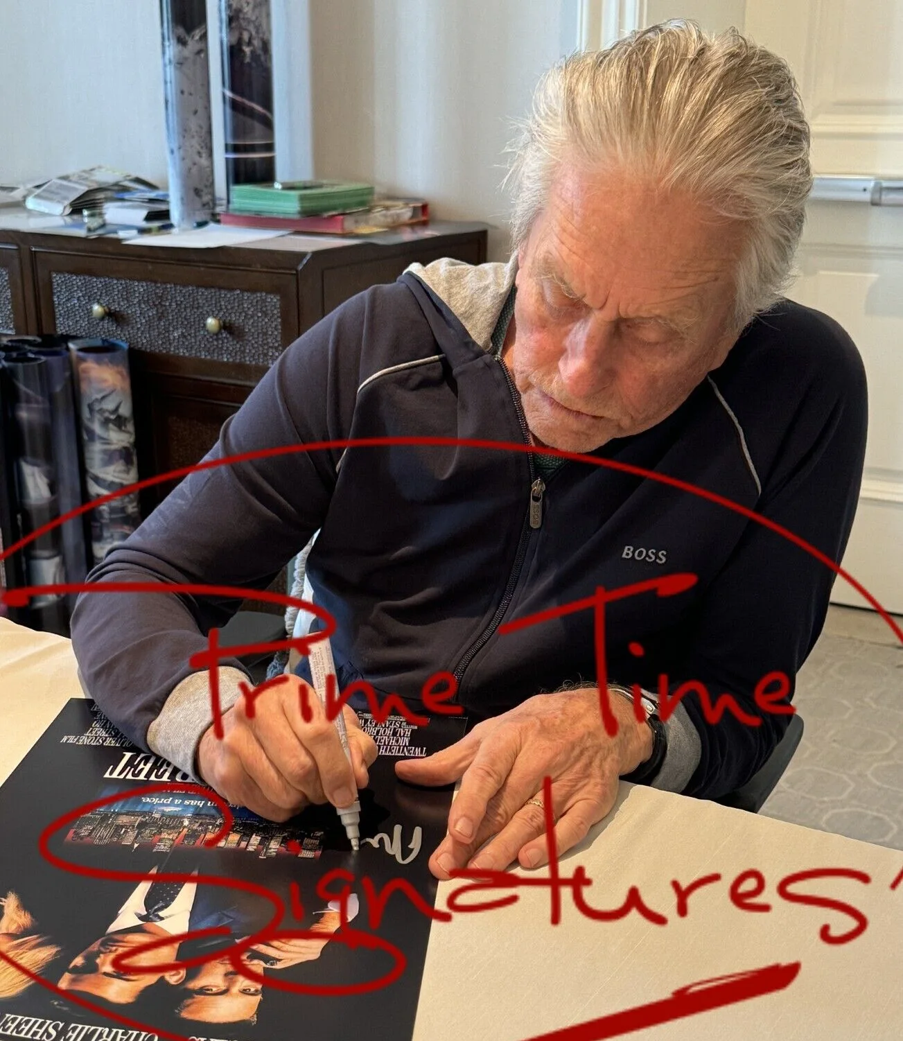 Michael Douglas — Michael Douglas Signed 12x18 Photo Black Rain Autograph Beckett Witness, изображение 2