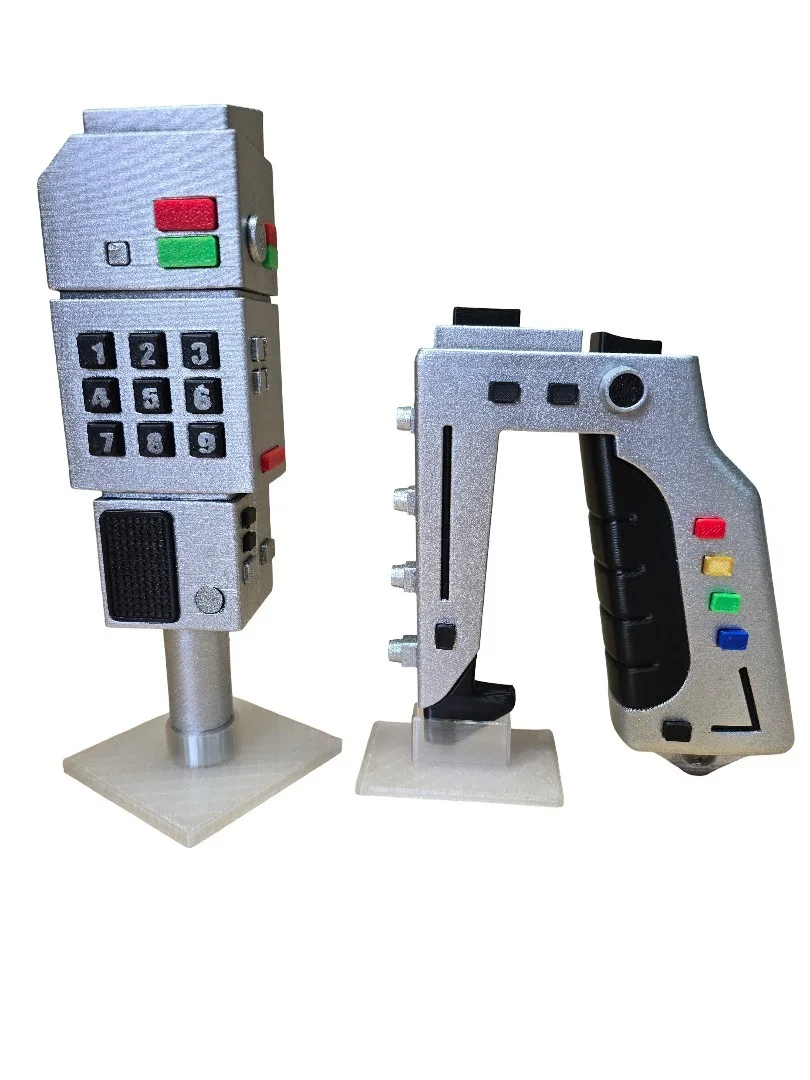 Space 1999 Set: Stun Gun & Commlock Prop -Moonbase Alpha Inspired Display Models, image 5